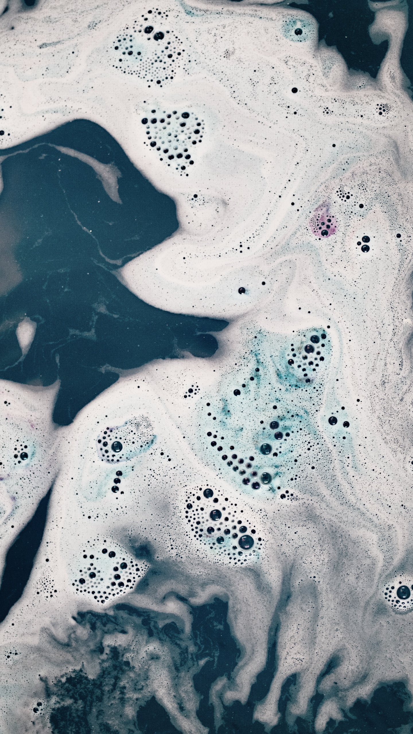 Обои пузырь, жидкий, вода, синий, арт в разрешении 1440x2560