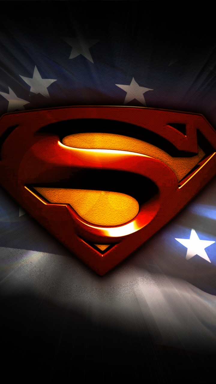 Обои Супермен, Логотип супермена, супергерой, темнота, графика в разрешении 720x1280