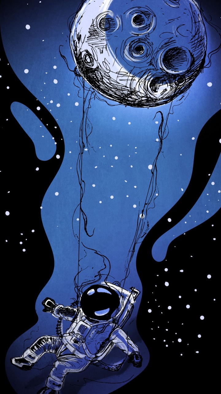 Обои космос, астронавт, свет, визуальное искусство, графический дизайн в разрешении 720x1280