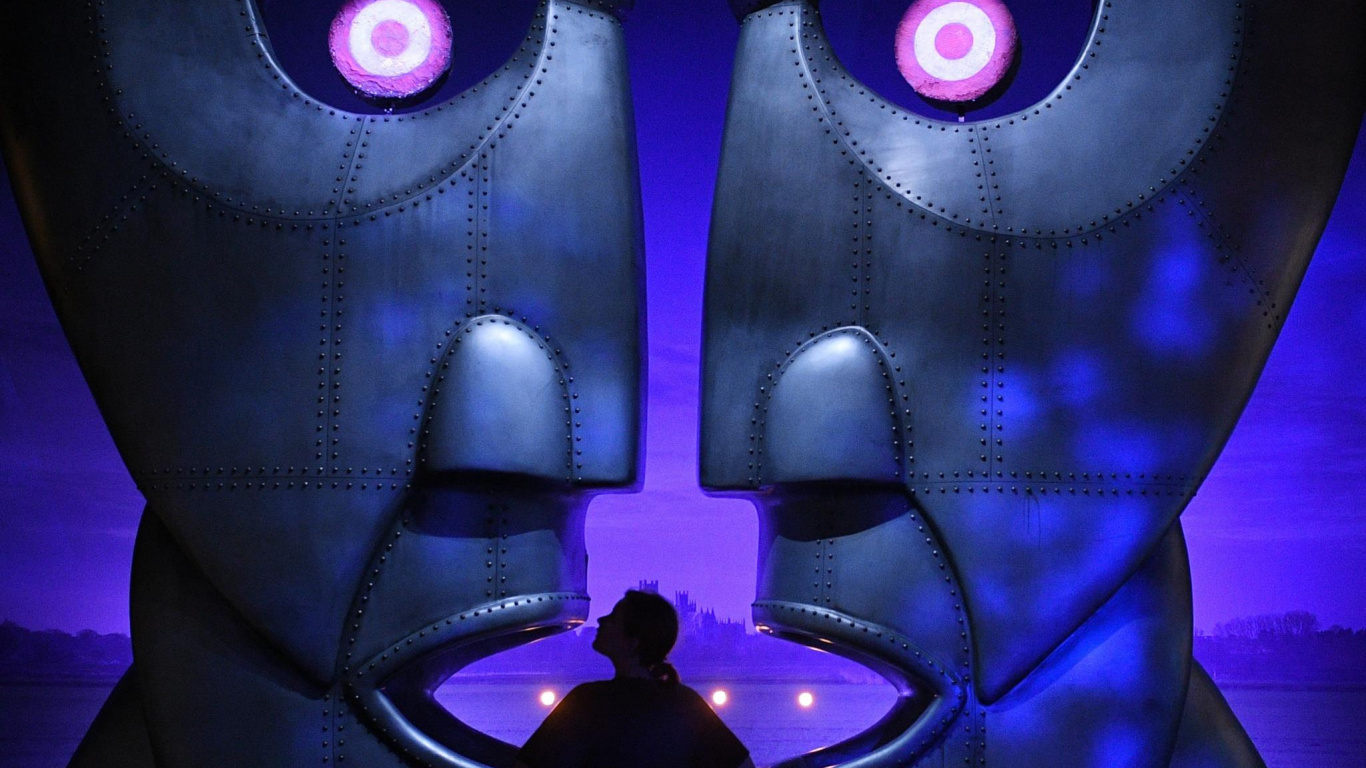 Обои Pink Floyd, Отдел Белл, пурпур, темнота, симметрия в разрешении 1366x768