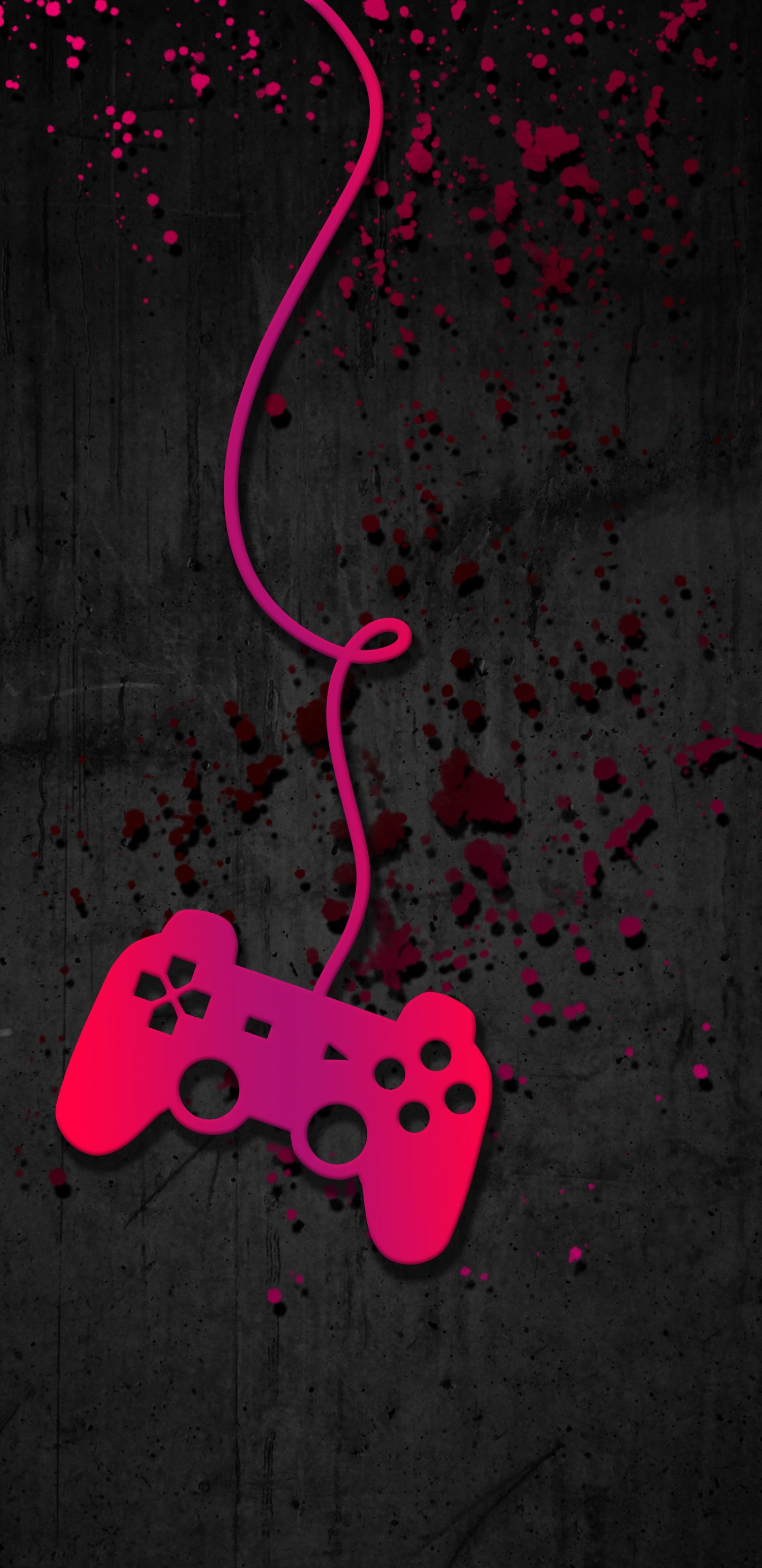 Обои сердце, графический дизайн, розовый, дорожное покрытие, арт в разрешении 1440x2960