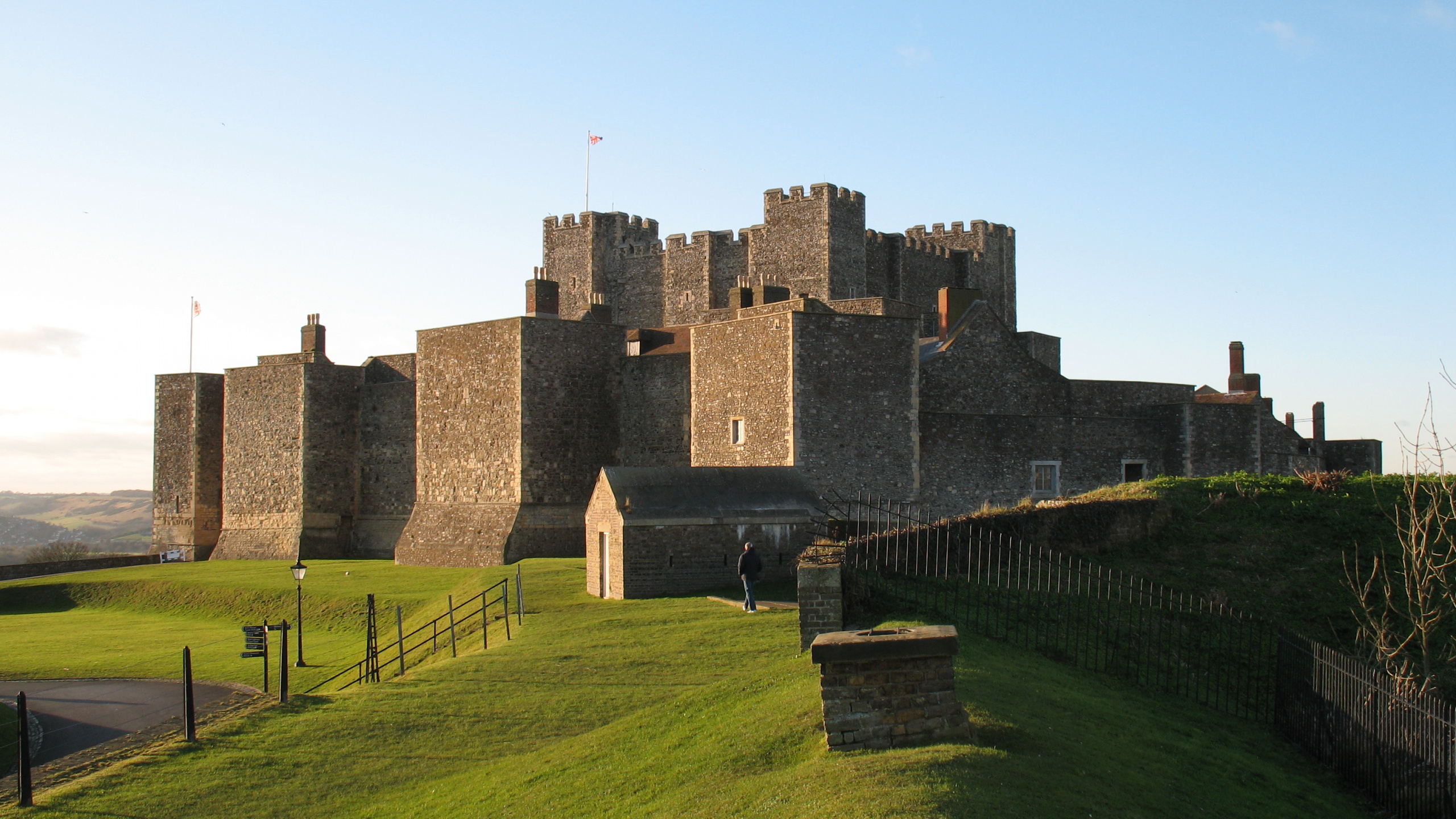 Обои Дуврский Замок, Оксфордский Замок, Белые скалы Дувра, замок, фортификация в разрешении 2560x1440