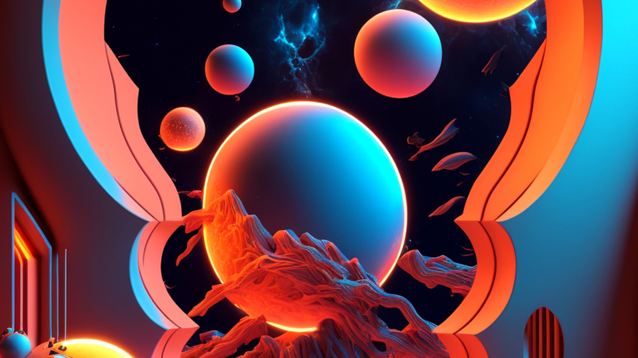 Обои круг, Создайте, мир, фрактальное искусство, производящее впечатление в разрешении 1280x720