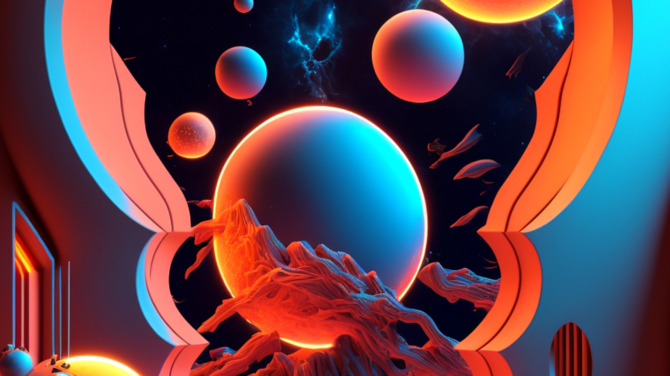 Обои круг, Создайте, мир, фрактальное искусство, производящее впечатление в разрешении 1366x768