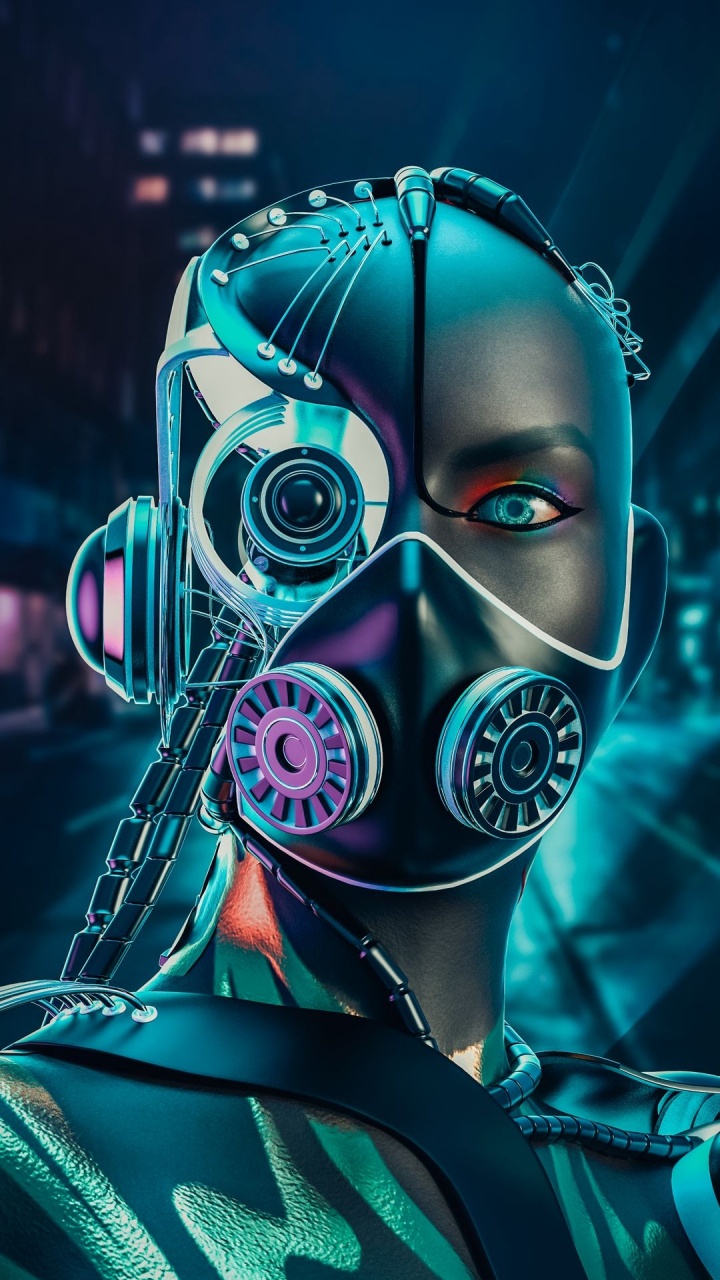 Обои маска, свет, очки, головной убор, электрик в разрешении 720x1280