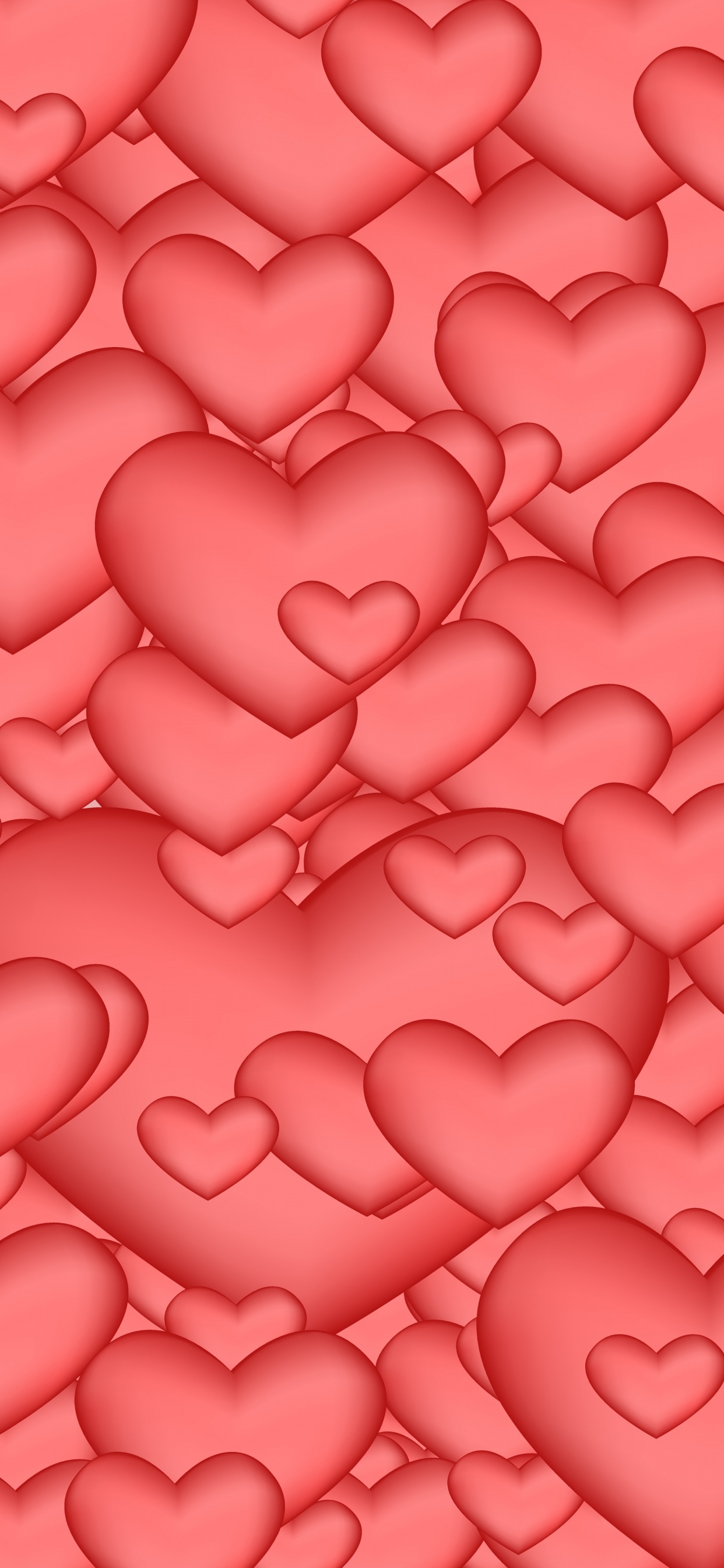 Обои сердце, розовый, красный цвет, День Святого Валентина, узор в разрешении 1242x2688