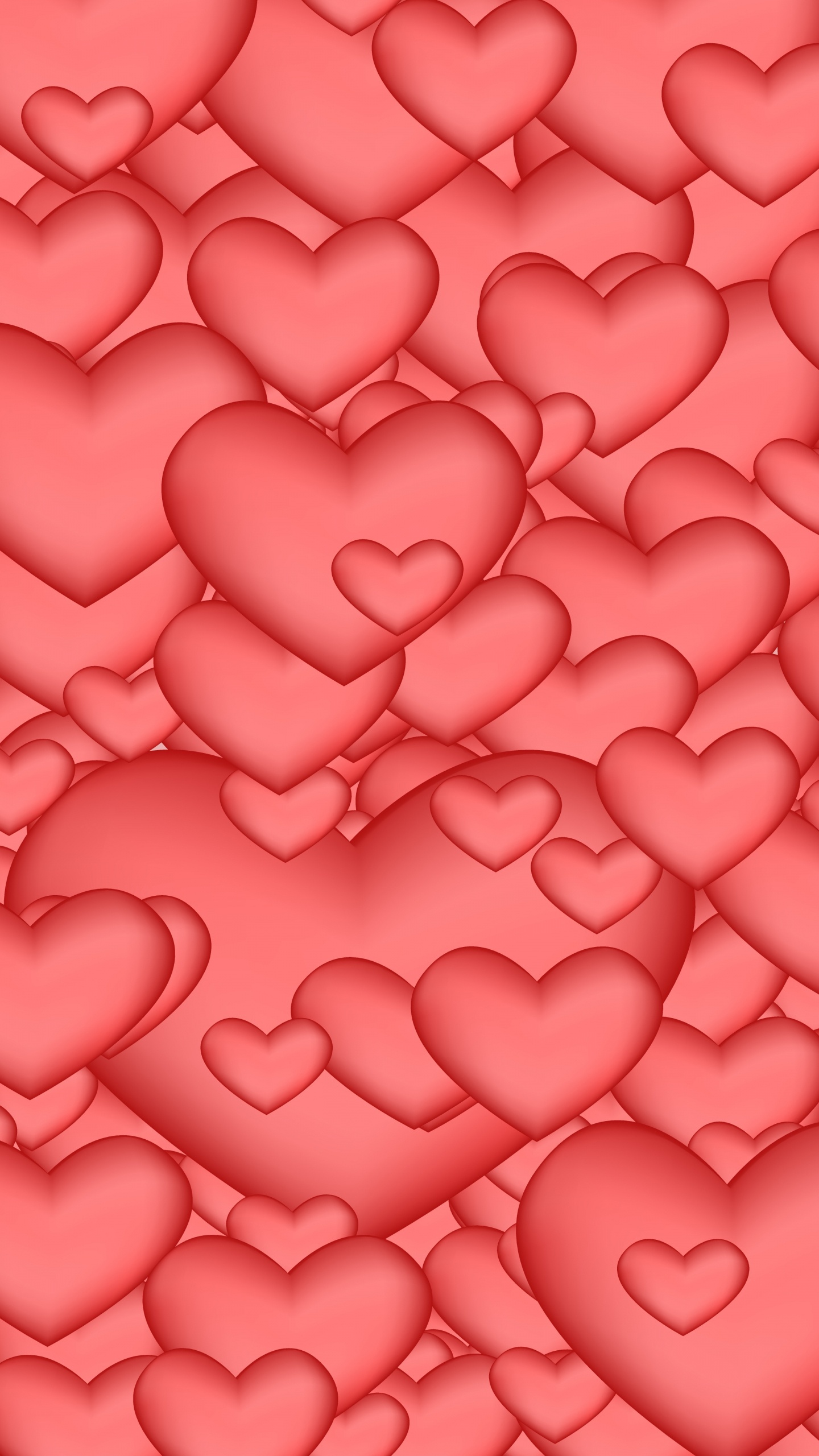 Обои сердце, розовый, красный цвет, День Святого Валентина, узор в разрешении 1440x2560