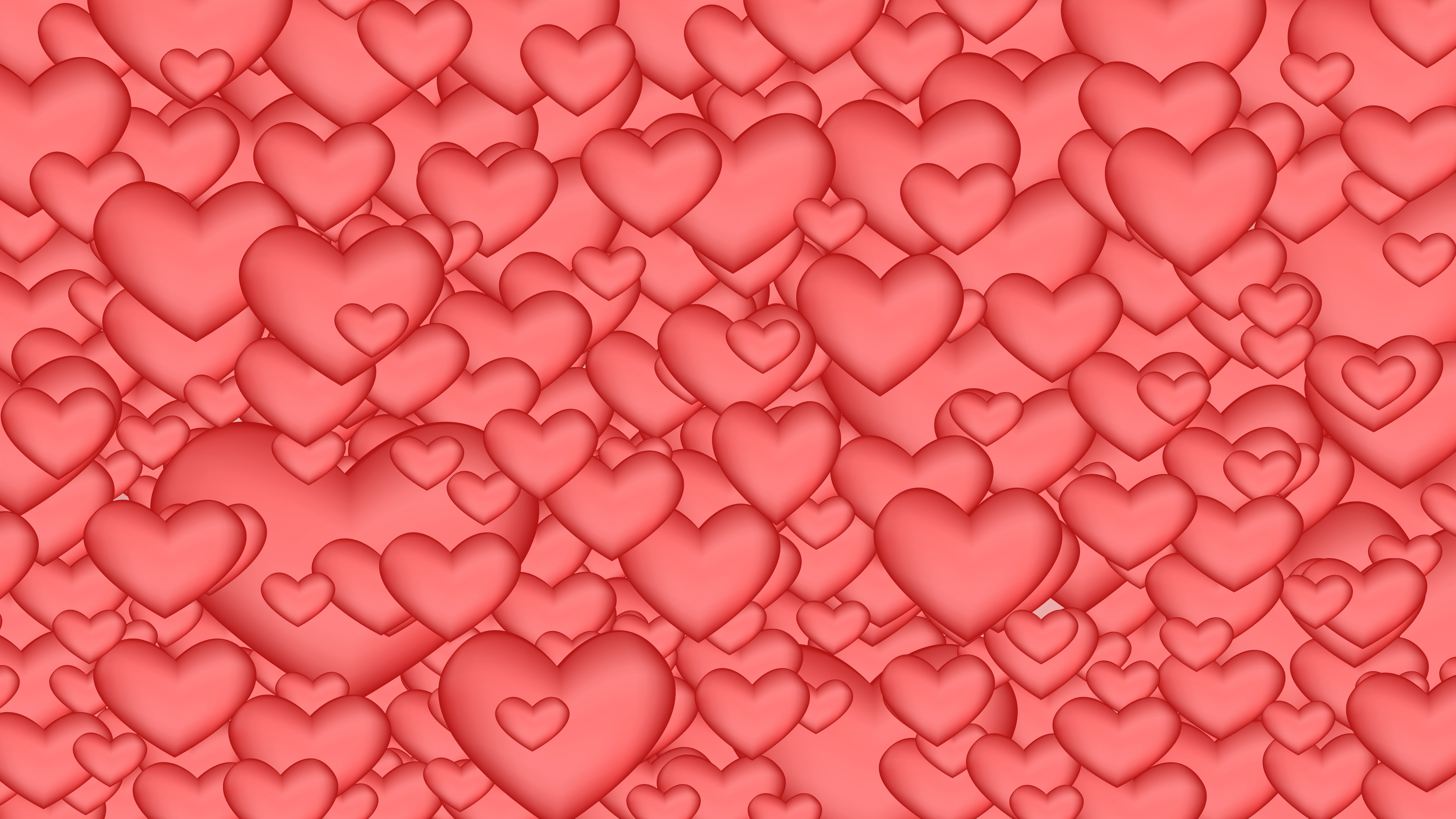 Обои сердце, розовый, красный цвет, День Святого Валентина, узор в разрешении 7680x4320