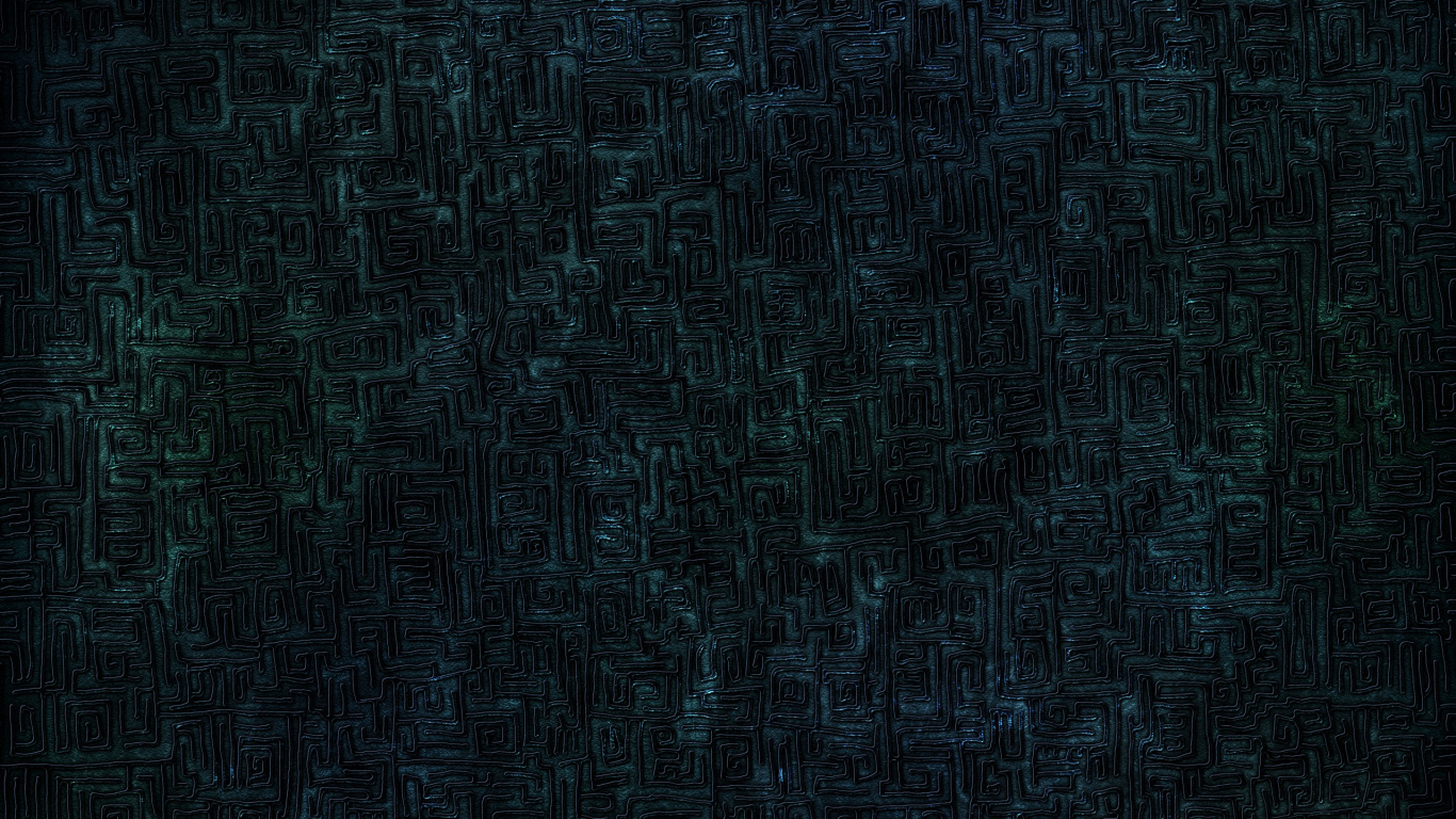 Обои темнота, черный, узор, лабиринт, атмосфера в разрешении 1366x768