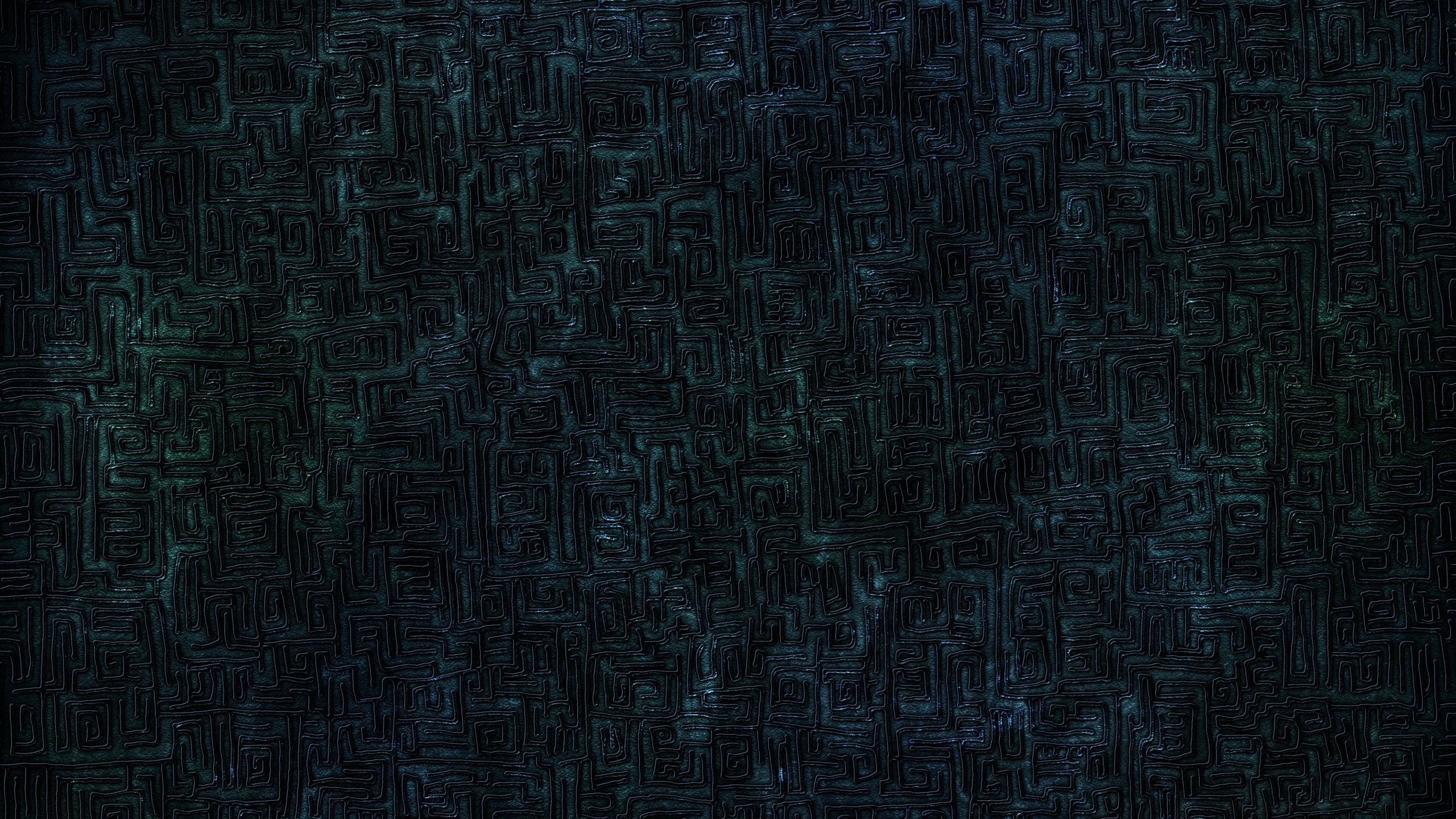 Обои темнота, черный, узор, лабиринт, атмосфера в разрешении 2560x1440
