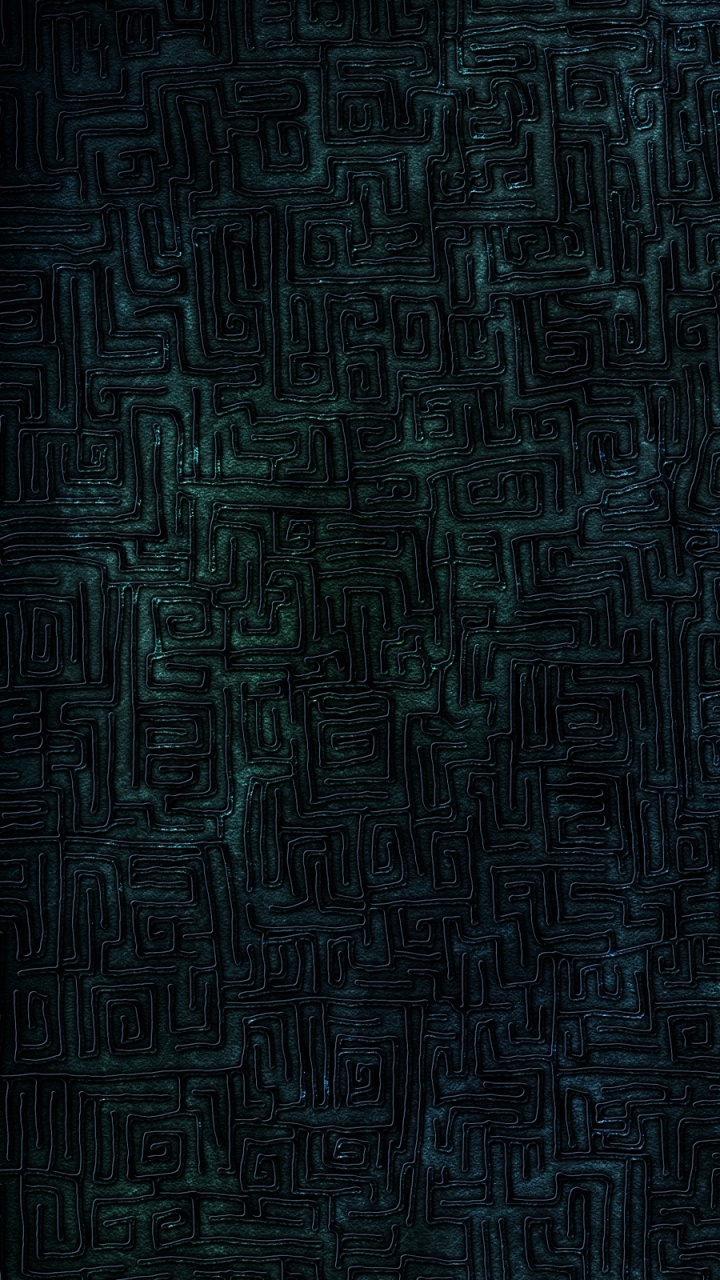 Обои темнота, черный, узор, лабиринт, атмосфера в разрешении 720x1280