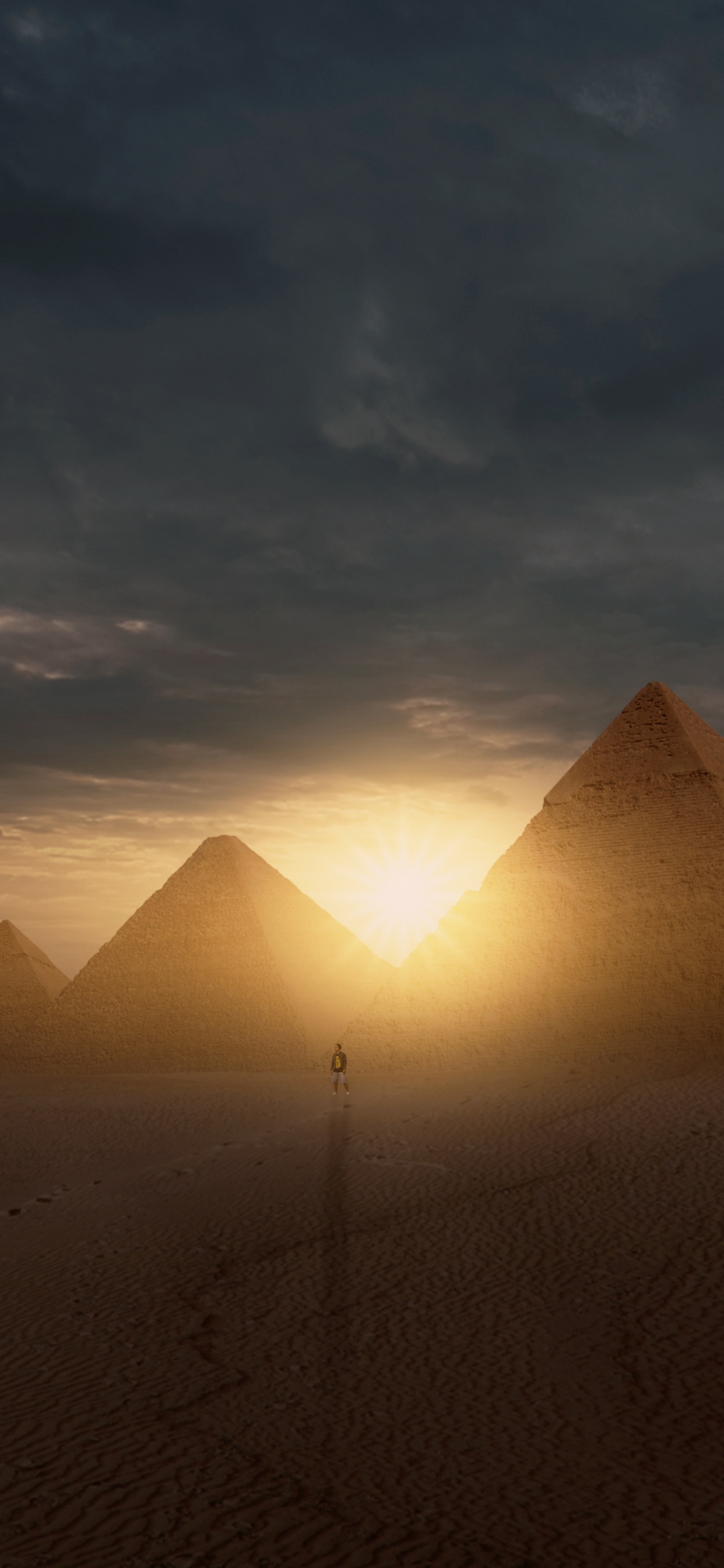 Обои пирамида, окружающая среда, памятник, пейзаж, утро в разрешении 1242x2688