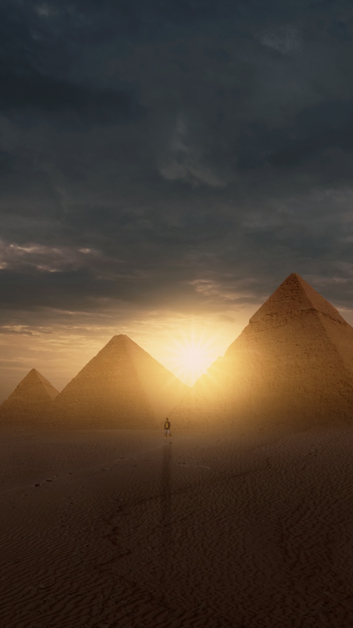 Обои пирамида, окружающая среда, памятник, пейзаж, утро в разрешении 720x1280