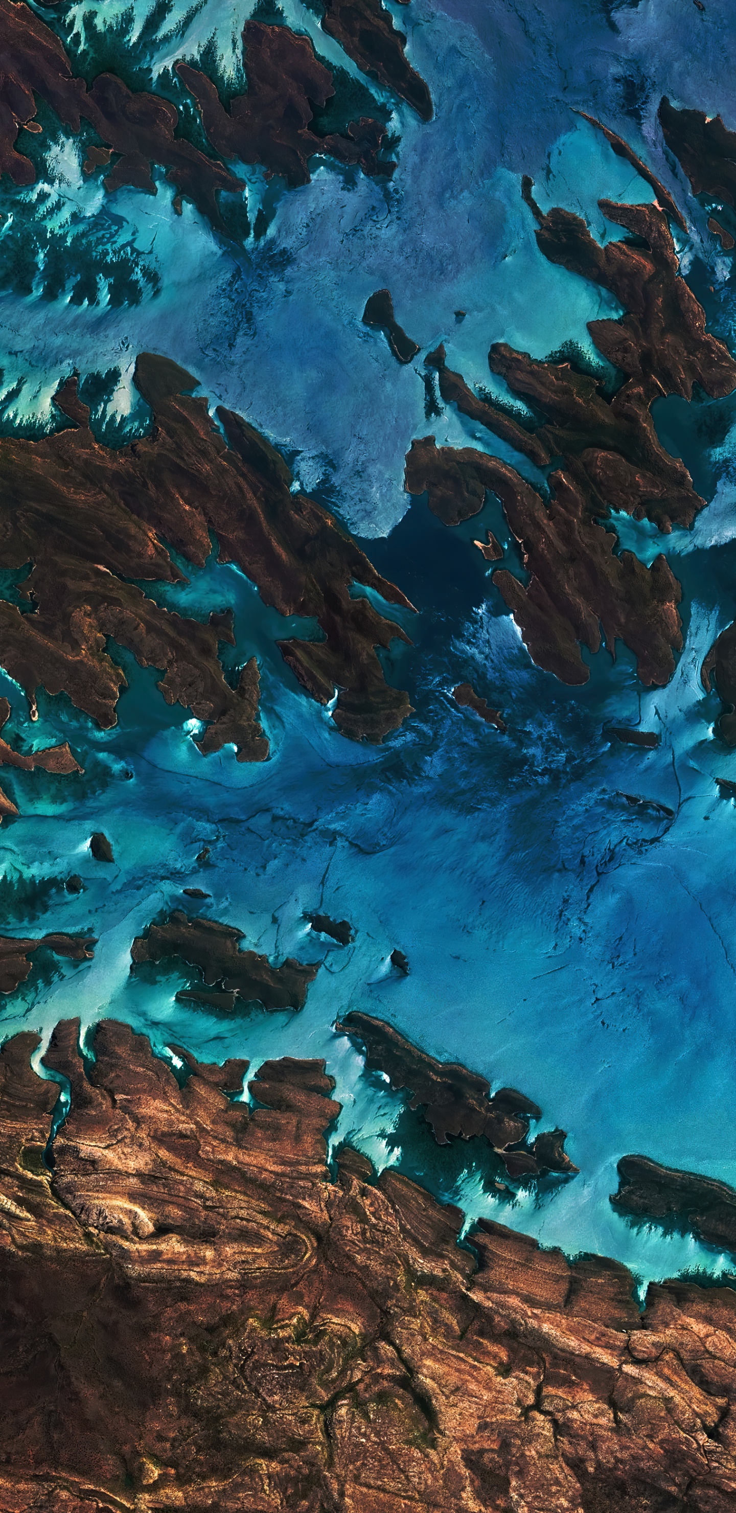 Обои арт, вода, зеленый, лазурный, окружающая среда в разрешении 1440x2960