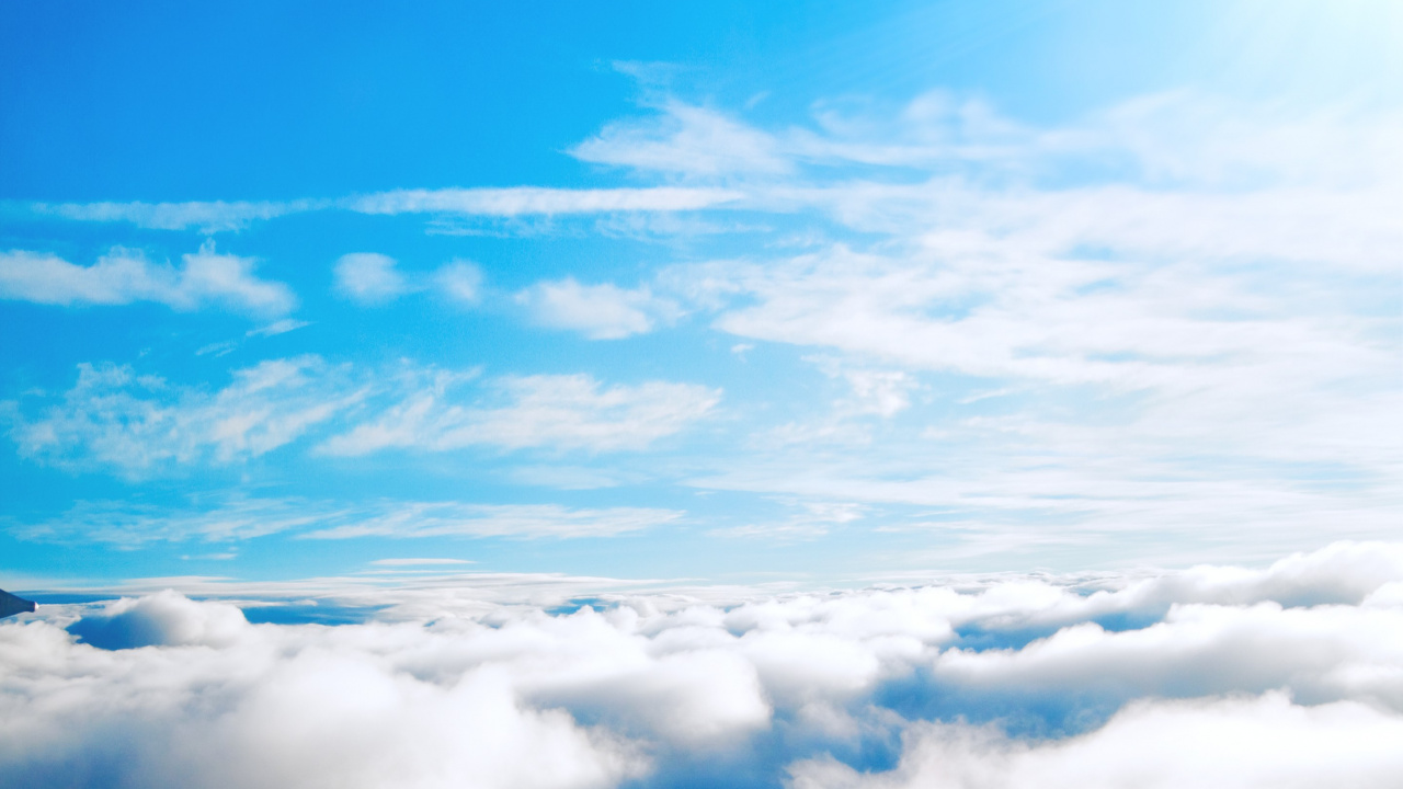 Обои облако, дневное время, синий, атмосфера, кучевое облако в разрешении 1280x720
