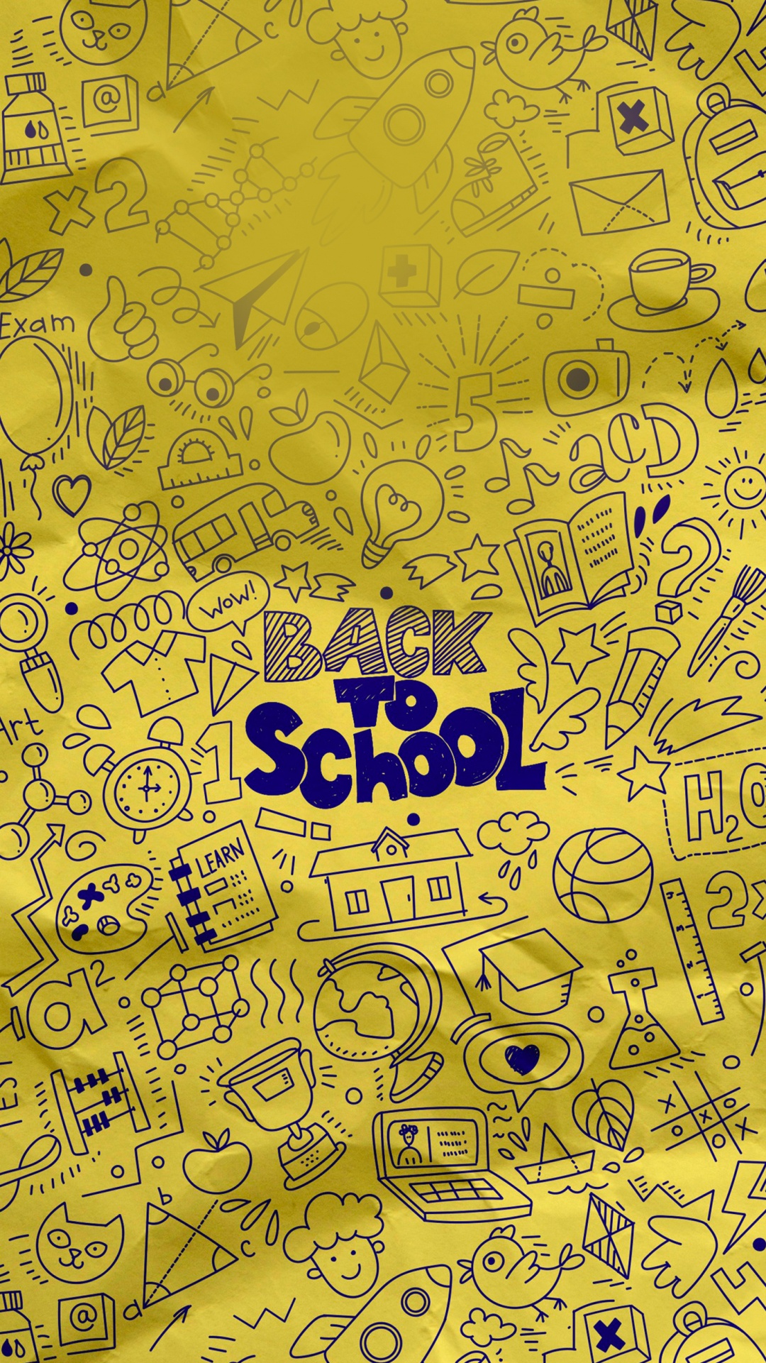 Обои узор, желтый, текст, красочность, арт в разрешении 1080x1920