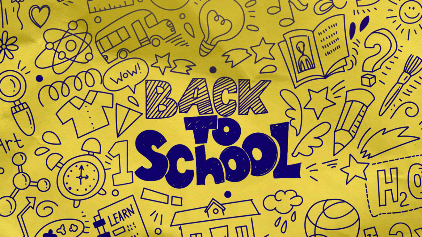 Обои узор, желтый, текст, красочность, арт в разрешении 1366x768