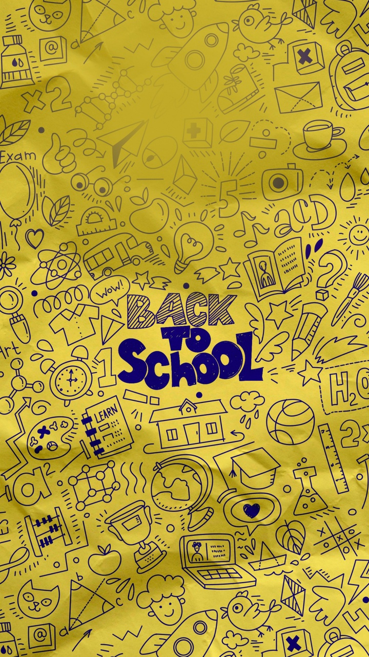 Обои узор, желтый, текст, красочность, арт в разрешении 720x1280