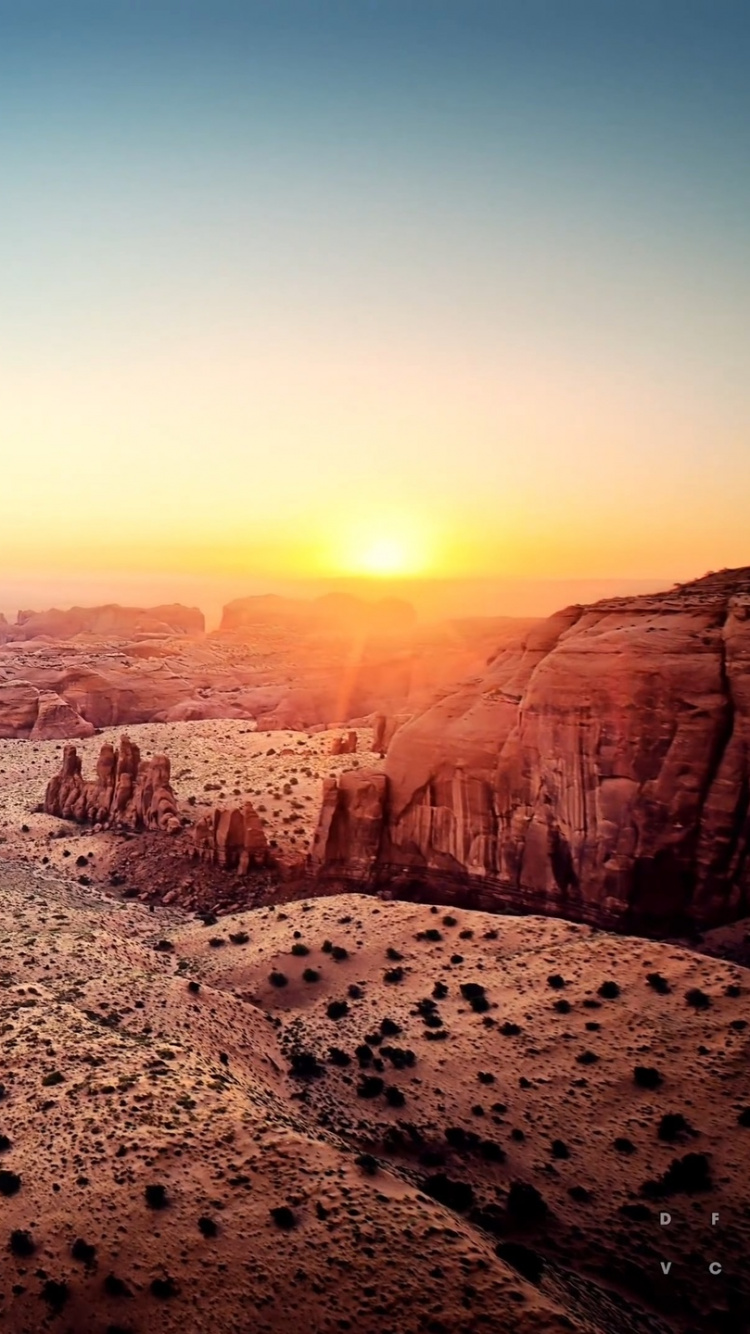 Обои бесплодные земли, горизонт, утро, дикая местность, небо в разрешении 750x1334