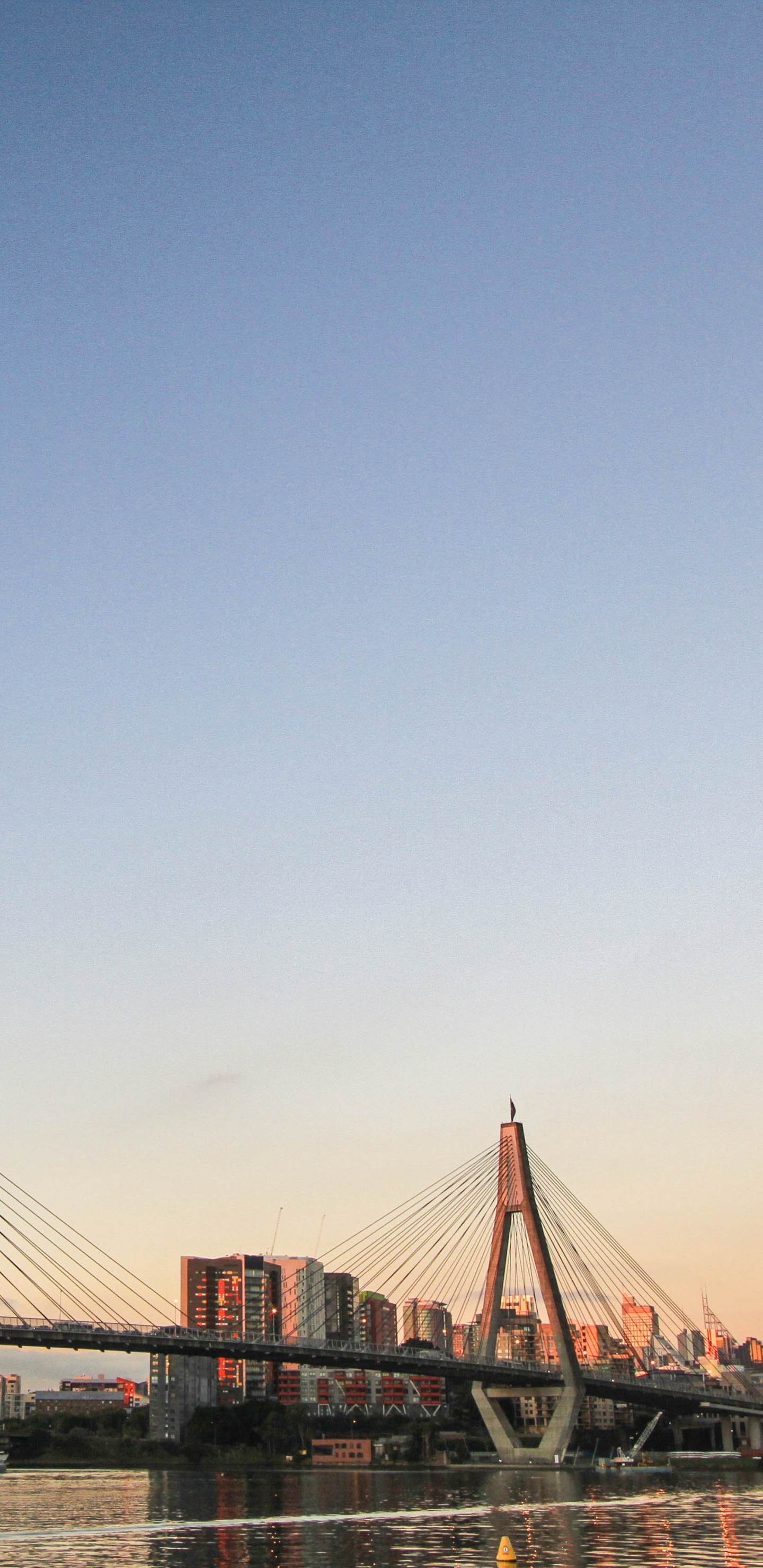 Обои Мост АНЗАК, мост Харбор Бридж, вантовый мост, мост, дневное время в разрешении 1440x2960