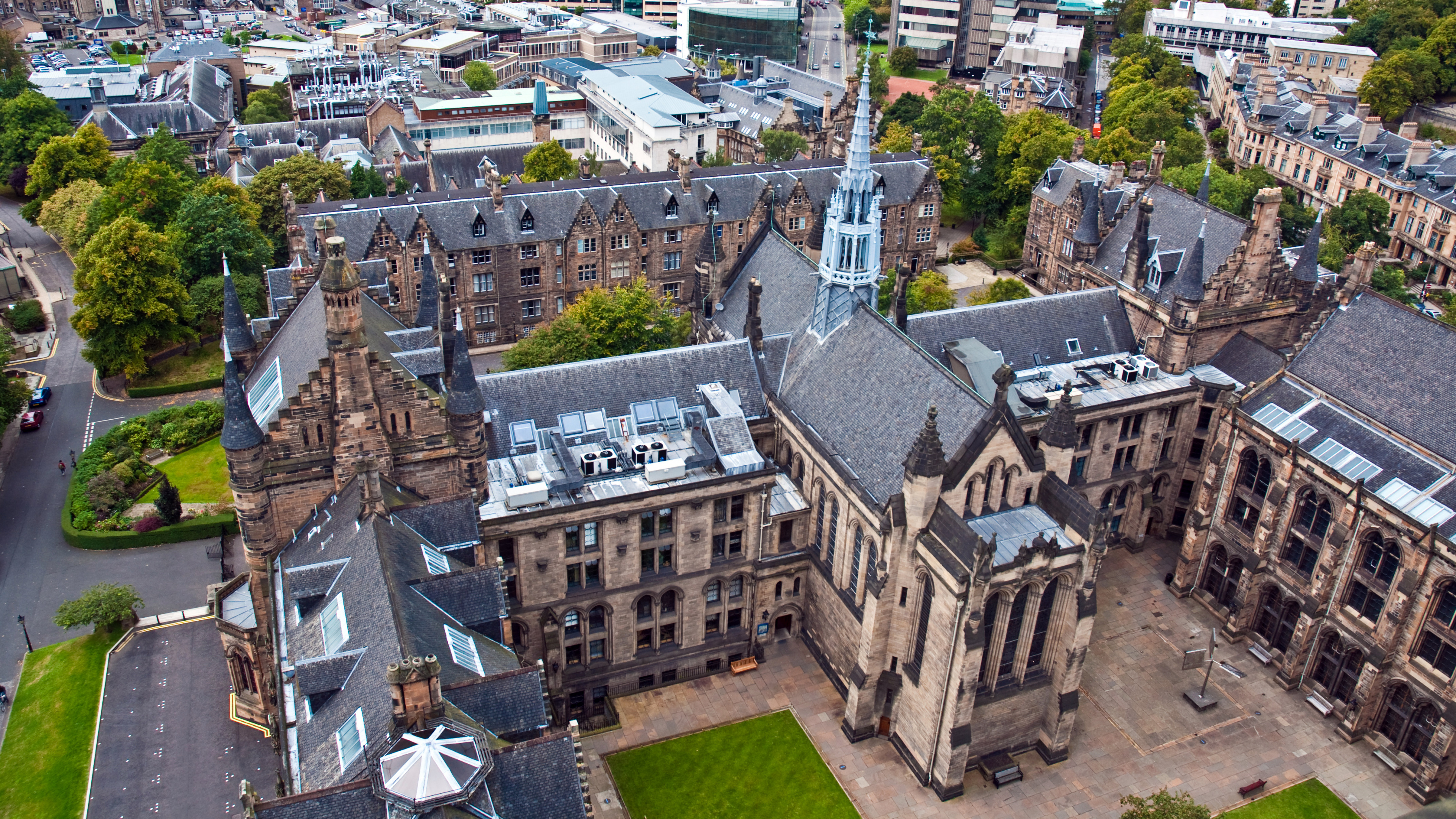 Обои кампус Университета Глазго, университет Глазго, Университет, кампус, студент в разрешении 3840x2160