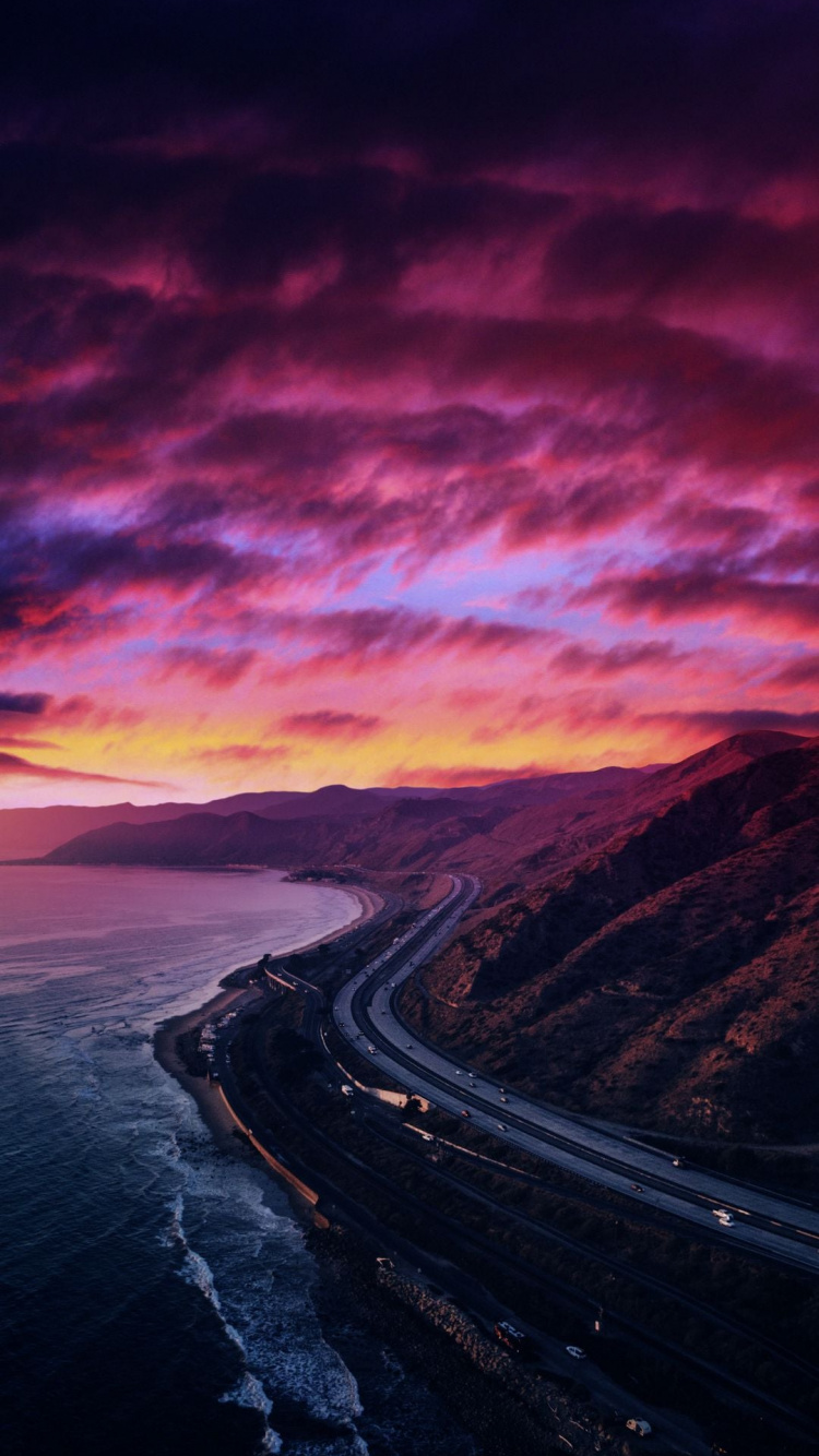 Обои горизонт, облако, атмосфера, вода, природный ландшафт в разрешении 750x1334