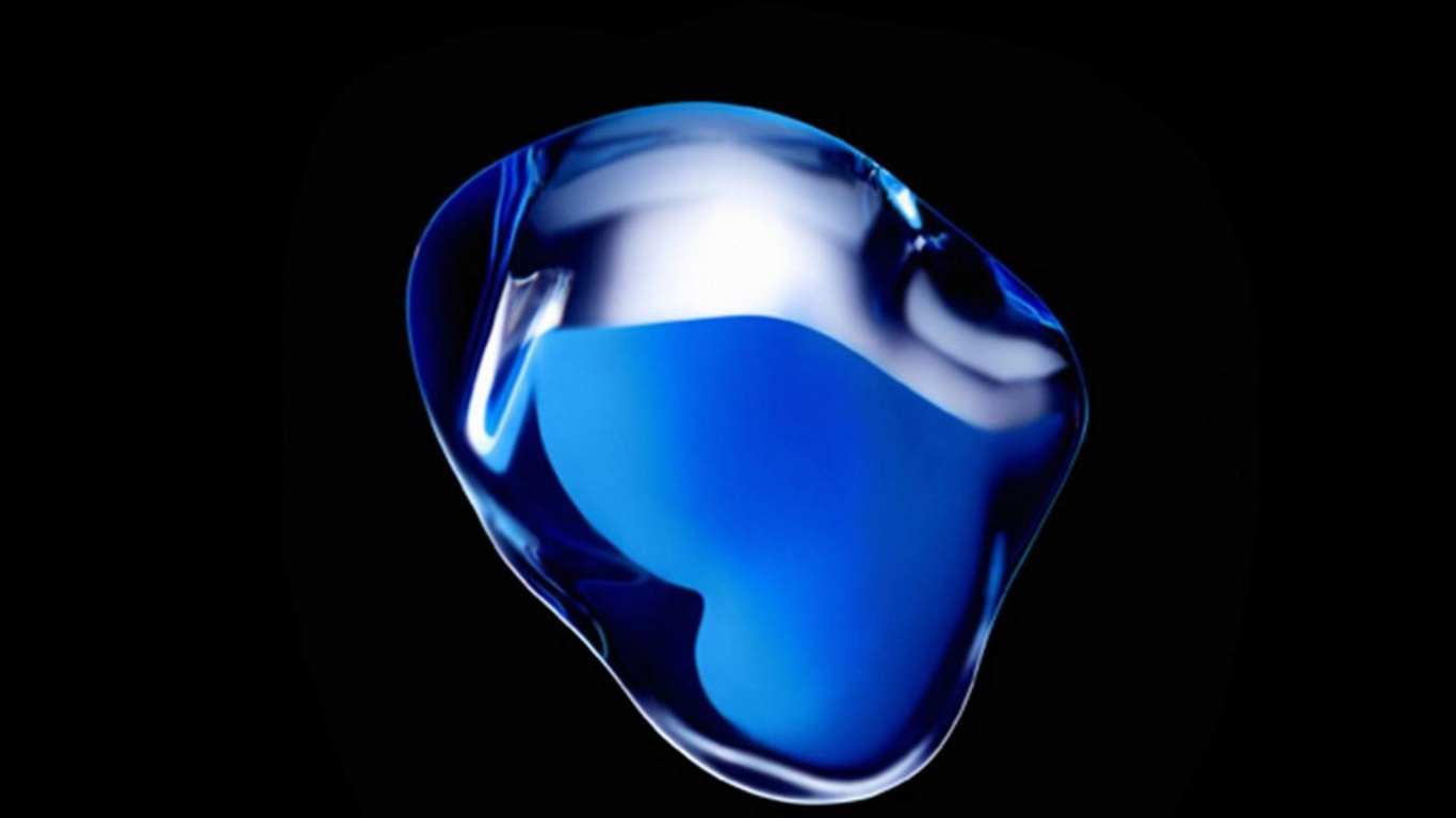 Обои apple, ios, синий, синий кобальт, свет в разрешении 1366x768