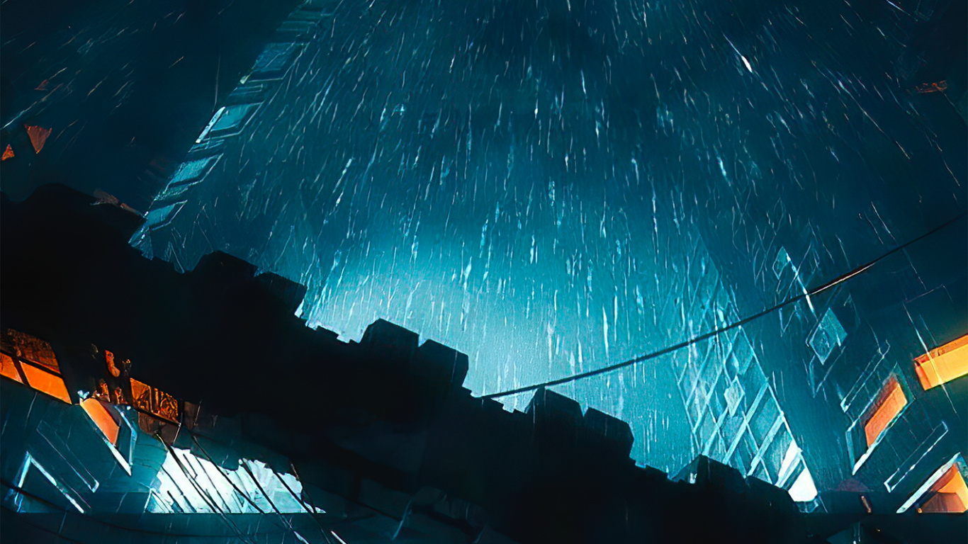 Обои вода, мир, полночь, полутона и оттенки, электрик в разрешении 1366x768