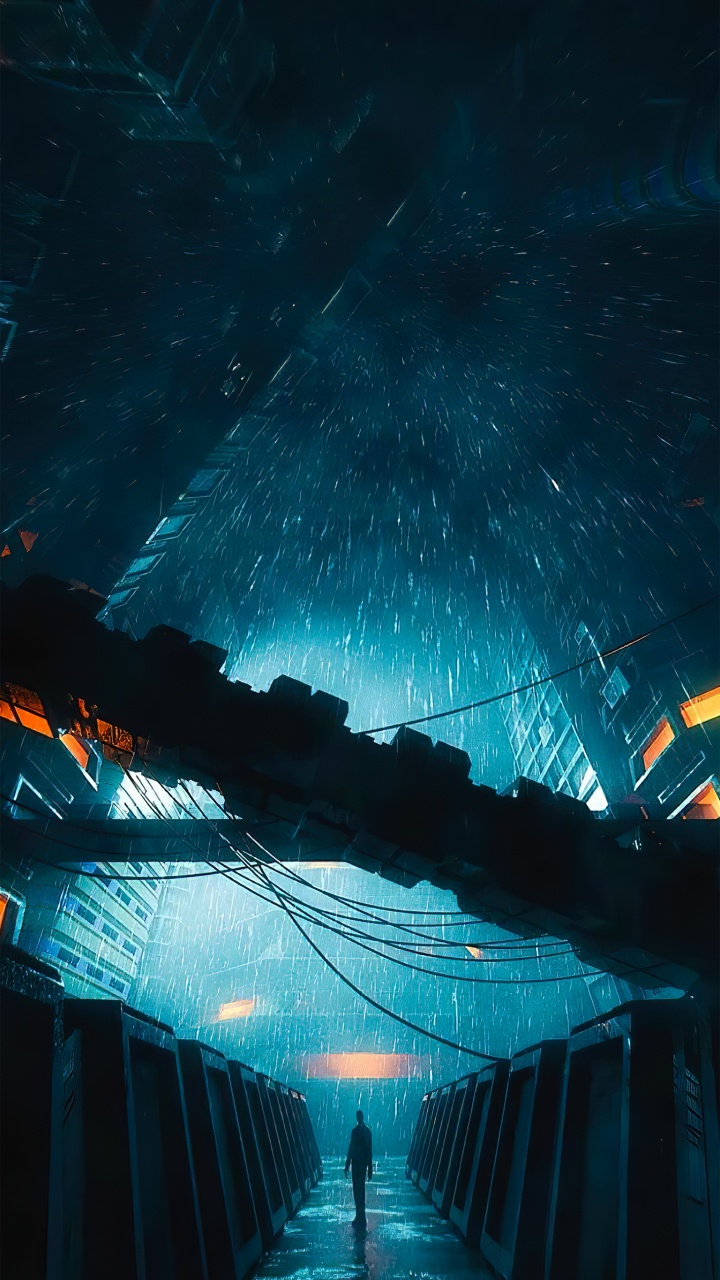 Обои вода, мир, полночь, полутона и оттенки, электрик в разрешении 720x1280