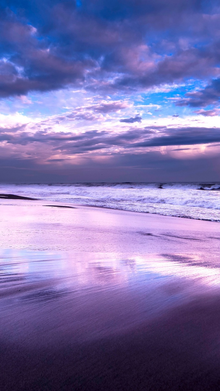 Обои океан, закат, море, водоем, горизонт в разрешении 720x1280