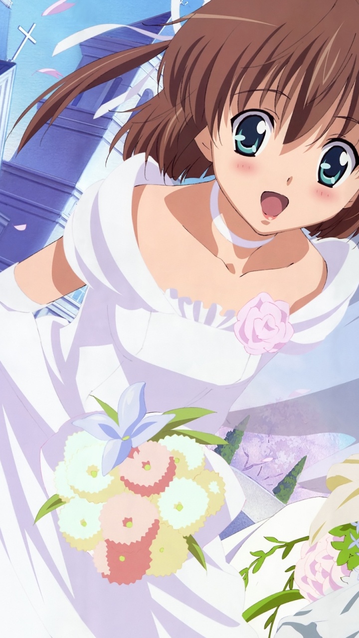 Обои мультфильм, мангака, девушки, девушка, подвенечное платье в разрешении 720x1280