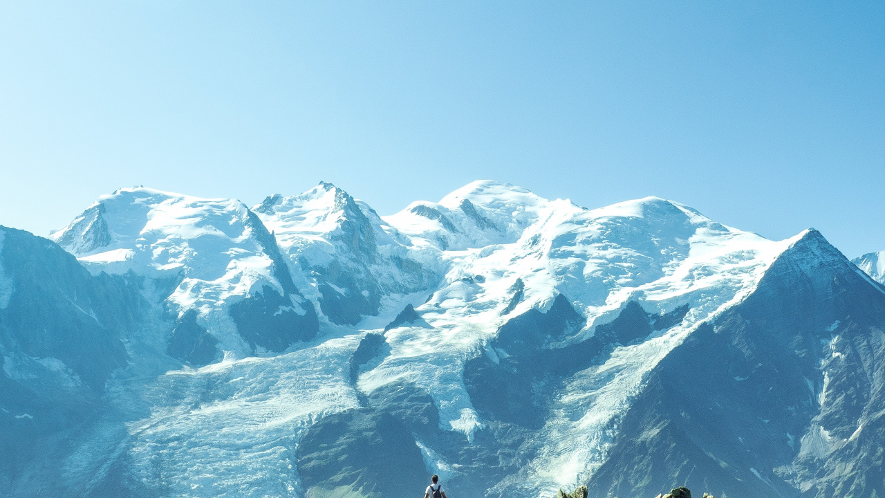 Обои гора, Монблан, горный хребет, горный рельеф, хребет в разрешении 1280x720