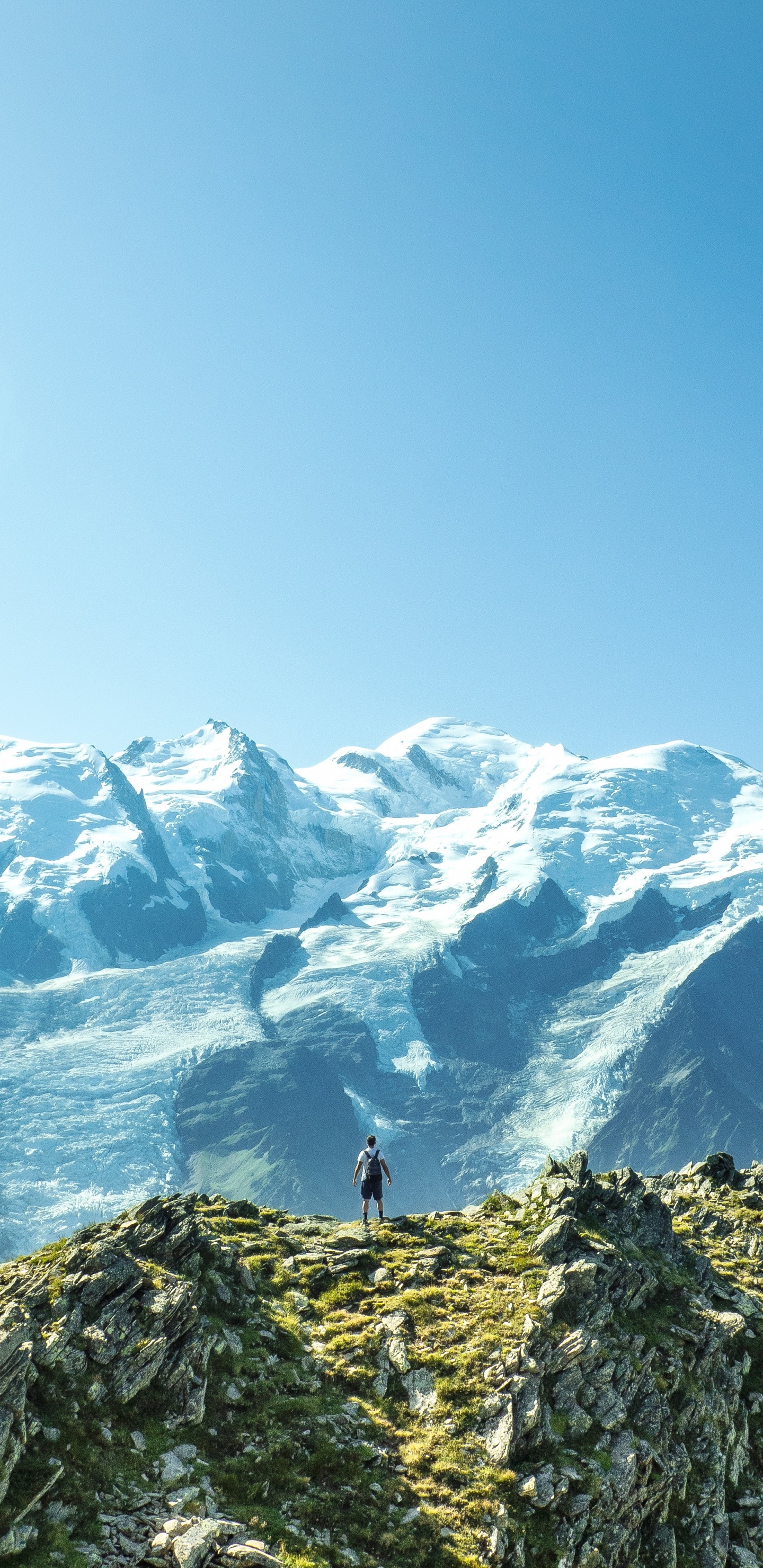 Обои гора, Монблан, горный хребет, горный рельеф, хребет в разрешении 1440x2960