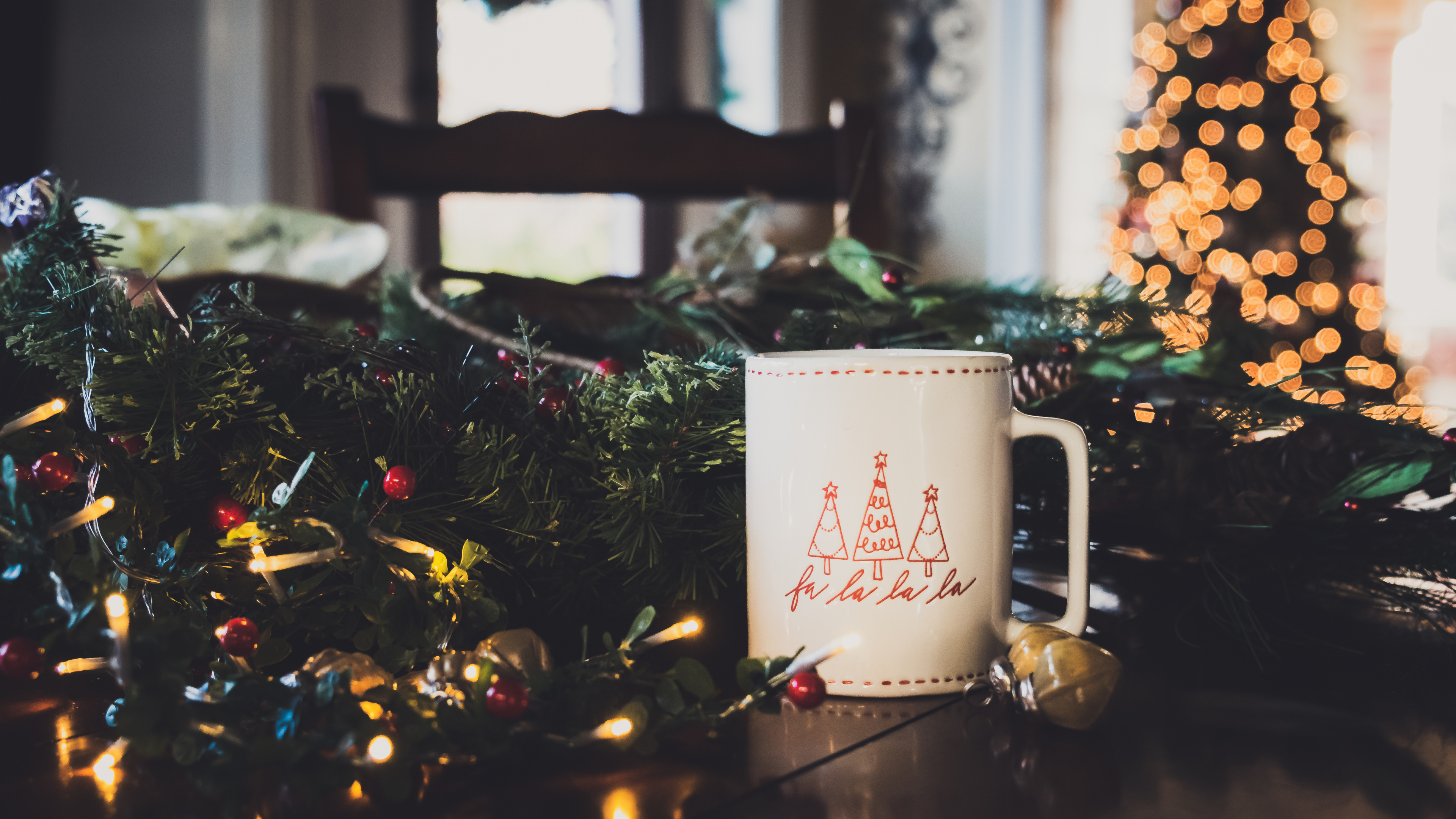 Обои событие, родина, Рождественский день, Сочельник, дерево в разрешении 3840x2160