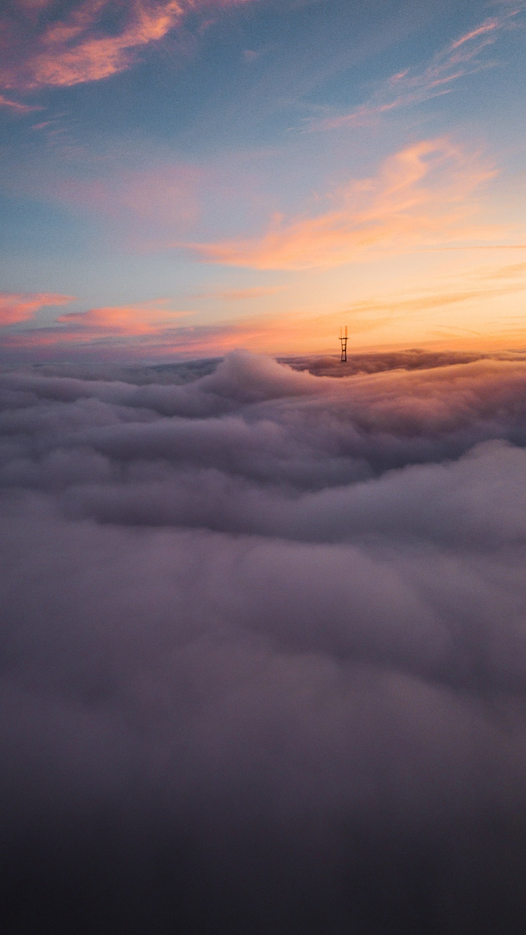 Обои полет, облако, атмосфера, послесвечение, экорегион в разрешении 1080x1920