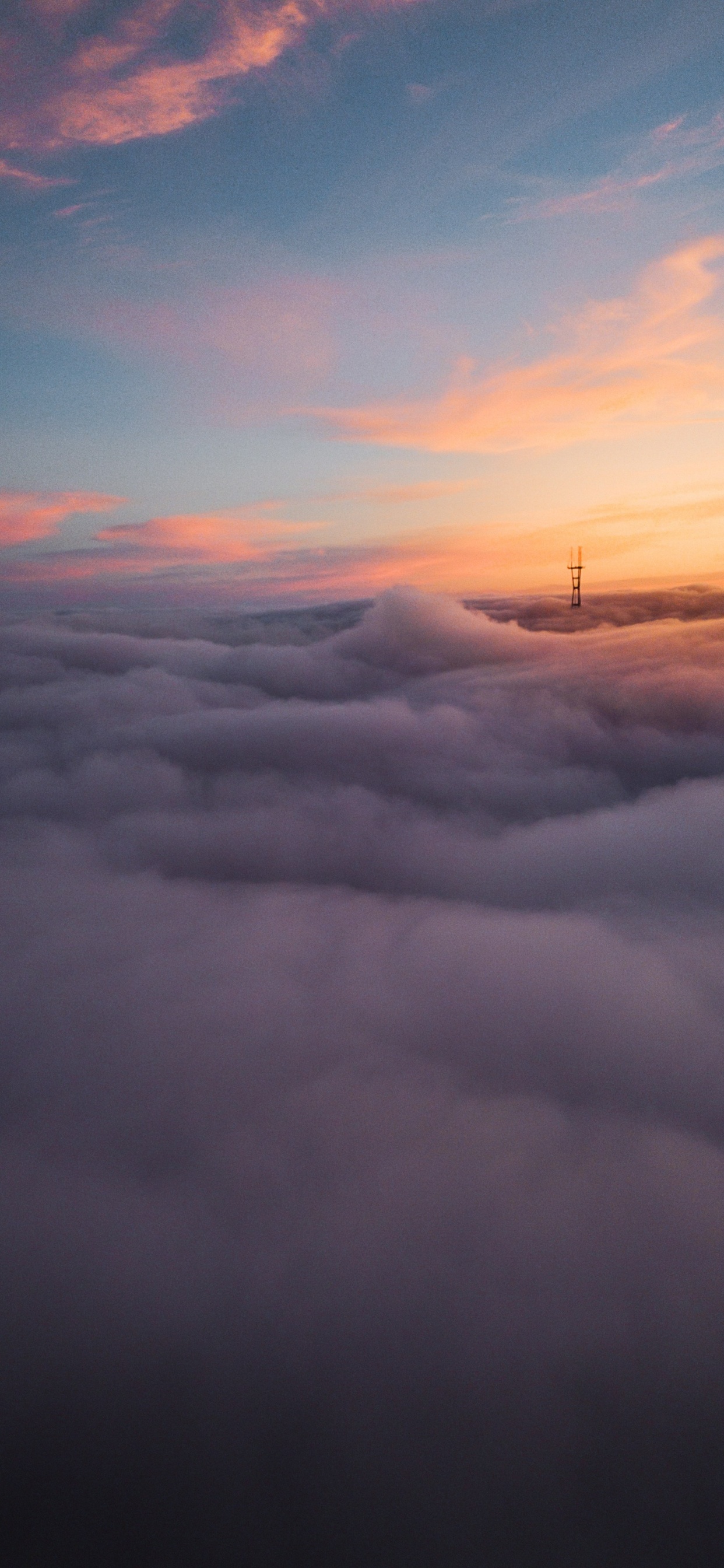 Обои полет, облако, атмосфера, послесвечение, экорегион в разрешении 1242x2688