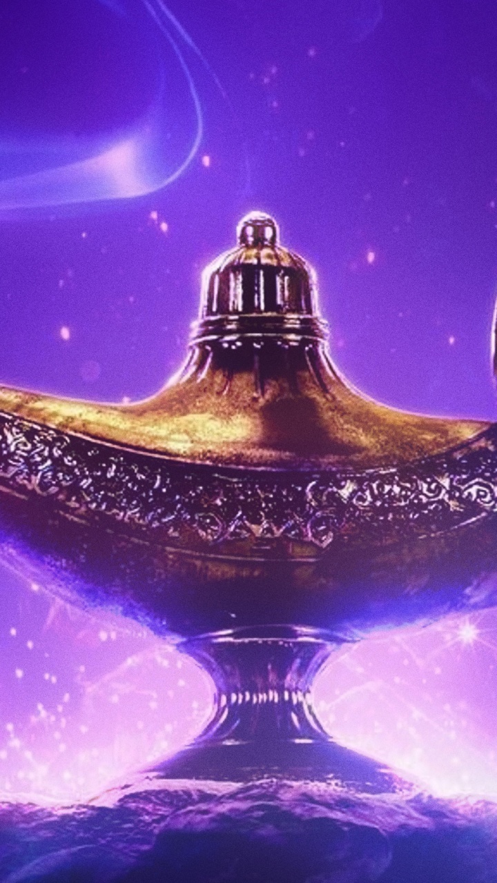 Обои Аладдин, пурпур, джинн, анимация, прицеп в разрешении 720x1280