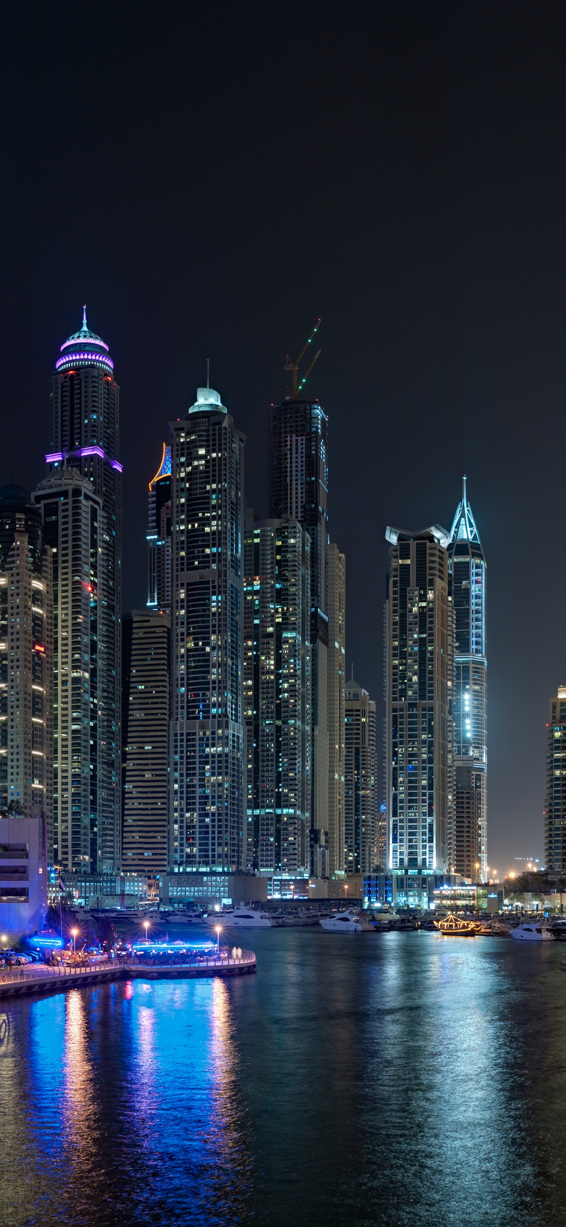 Обои Дубай Марина, город, городской пейзаж, метрополия, городской район в разрешении 1125x2436