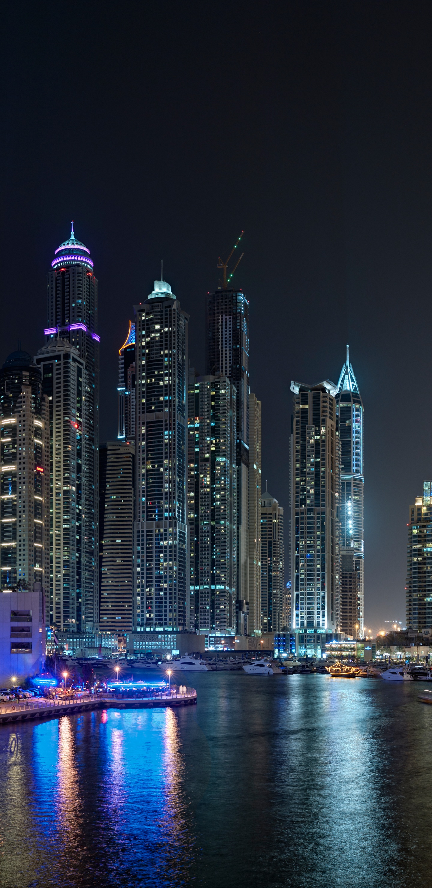 Обои Дубай Марина, город, городской пейзаж, метрополия, городской район в разрешении 1440x2960