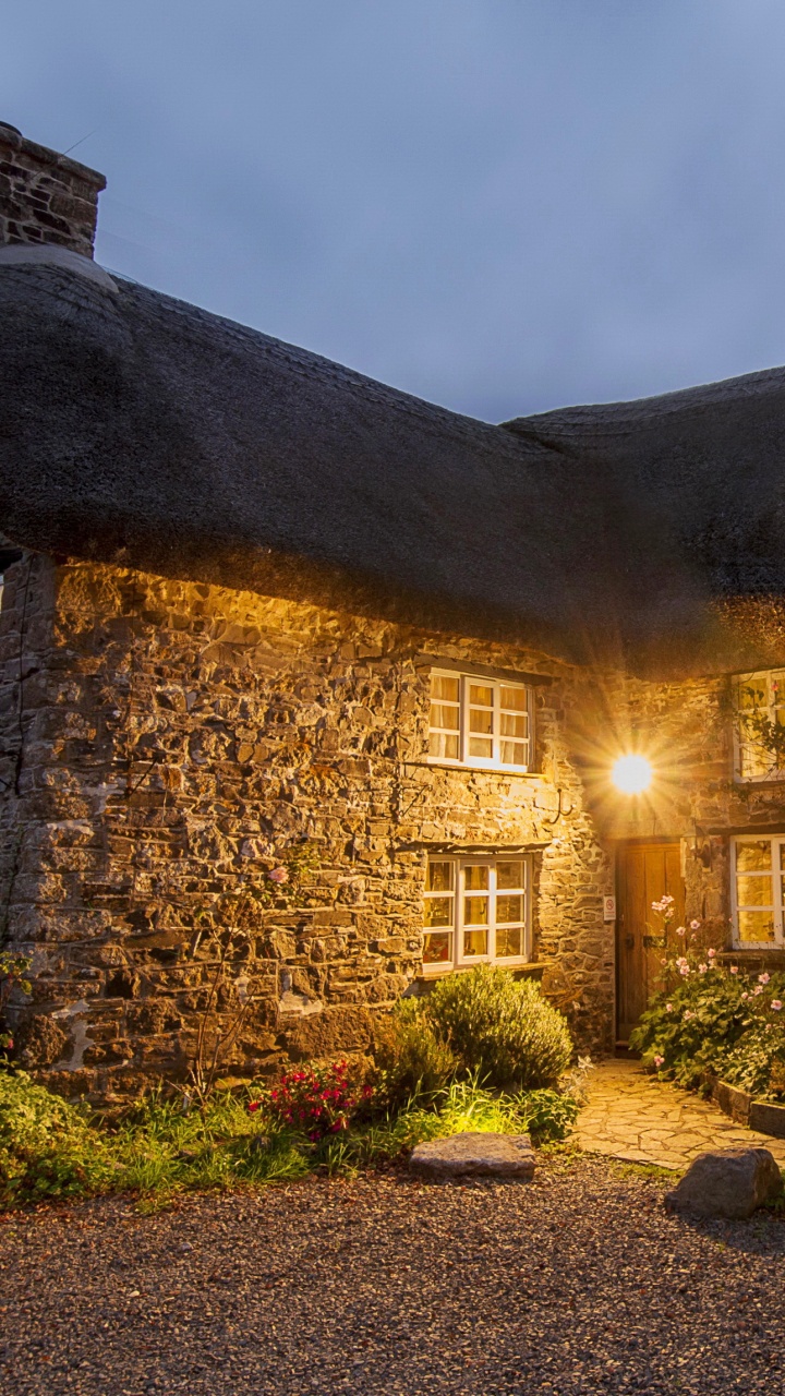 Обои коттедж, свойство, родина, Хаус, освещение в разрешении 720x1280