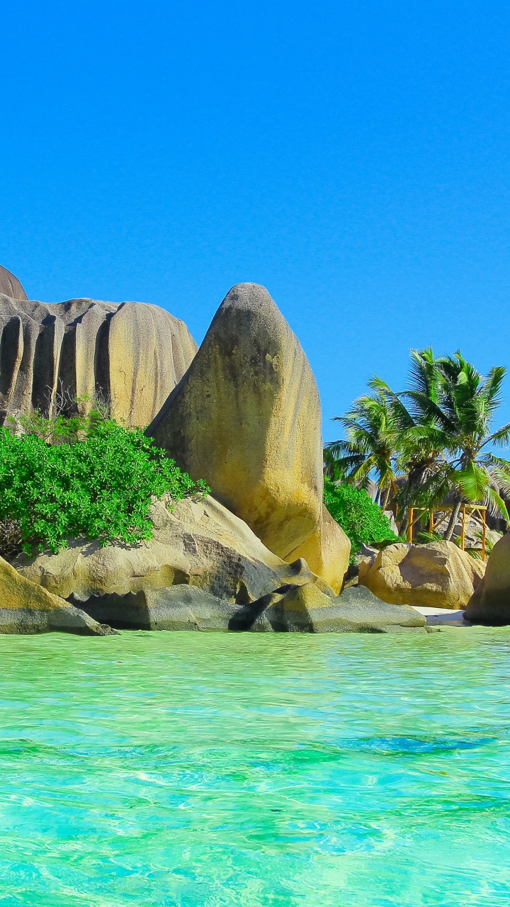 Обои пляж, море, природа, рок, тропическая зона в разрешении 720x1280