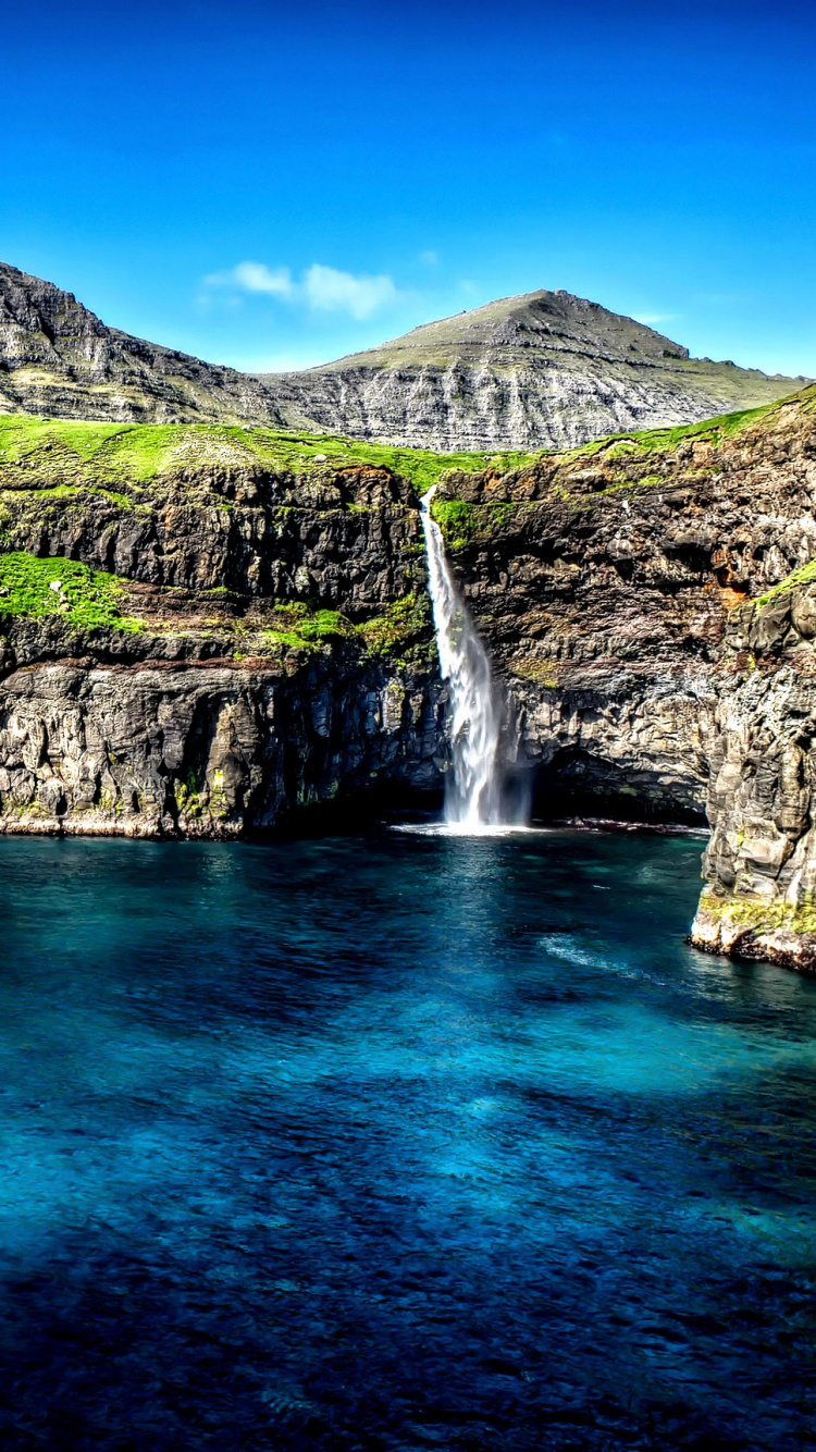 Обои природа, море, побережье, прибрежные и океанические рельефы, обрыв в разрешении 750x1334