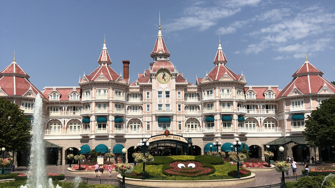 Обои Диснейленд, Диснейленд Резорт Париж Отель, вода, гидроресурсы, водные элементы в разрешении 1280x720