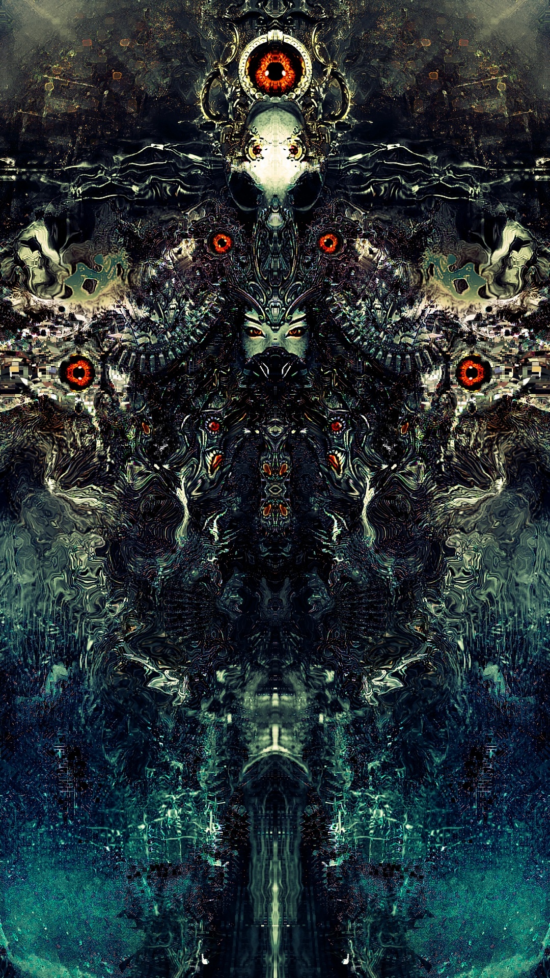 Обои дизайн, темнота, психоделическое искусство, арт, фрактальное искусство в разрешении 1080x1920