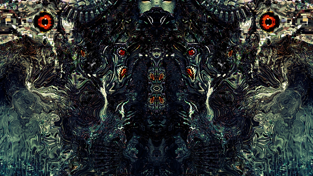 Обои дизайн, темнота, психоделическое искусство, арт, фрактальное искусство в разрешении 1280x720