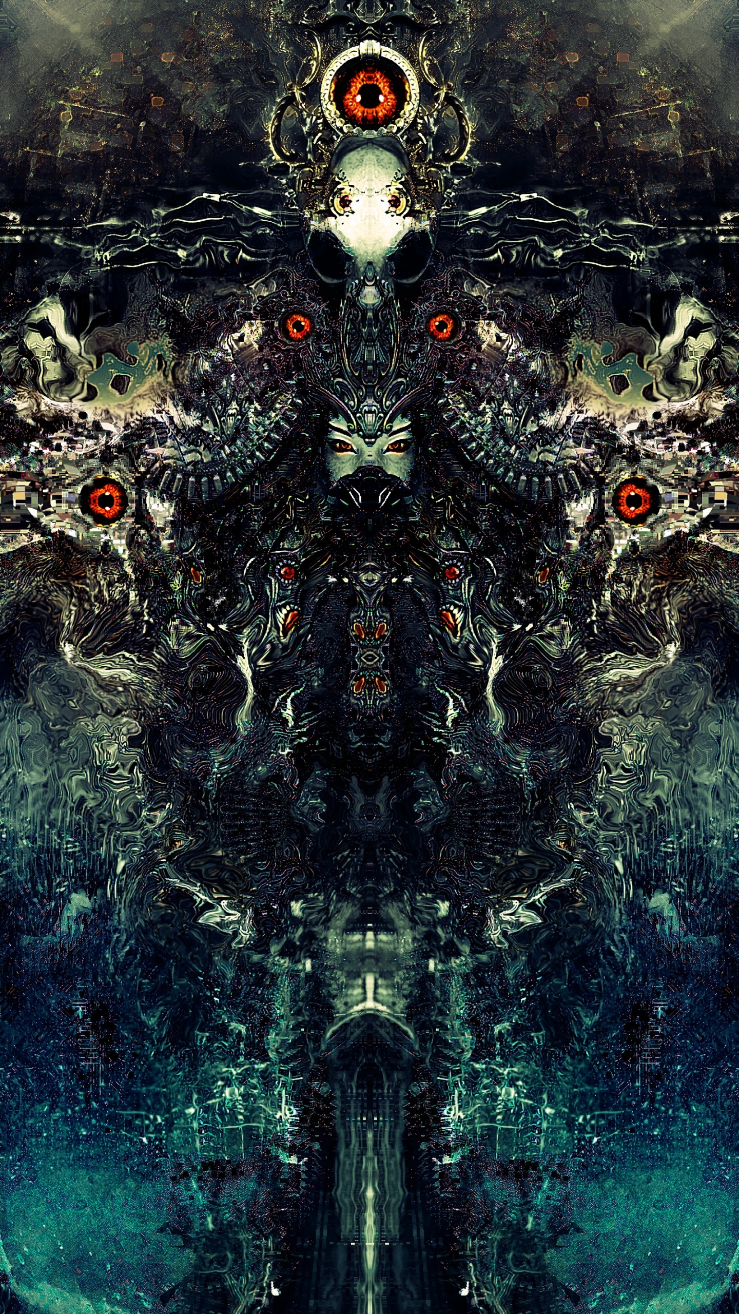 Обои дизайн, темнота, психоделическое искусство, арт, фрактальное искусство в разрешении 1440x2560