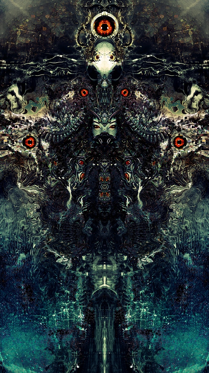 Обои дизайн, темнота, психоделическое искусство, арт, фрактальное искусство в разрешении 720x1280