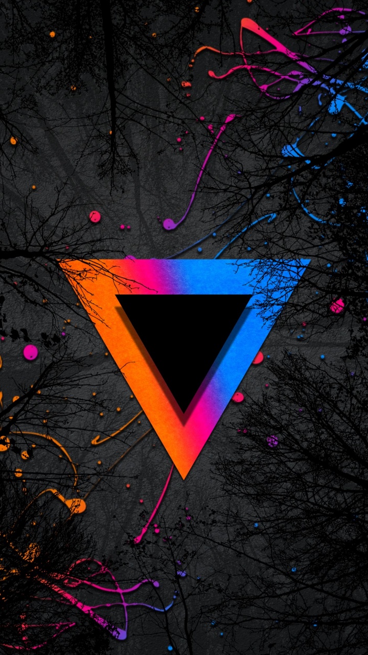 Обои треугольник, красочность, пурпур, розовый, Фиолетовый в разрешении 720x1280