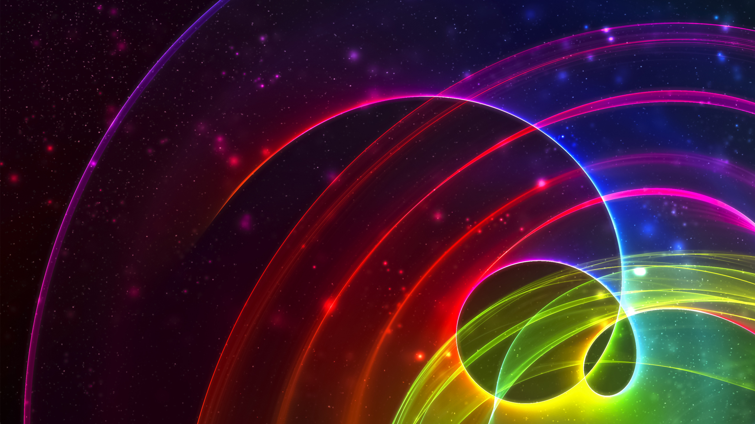 Обои свет, пурпур, космос, круг, графика в разрешении 2560x1440