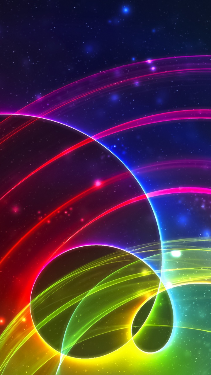 Обои свет, пурпур, космос, круг, графика в разрешении 720x1280